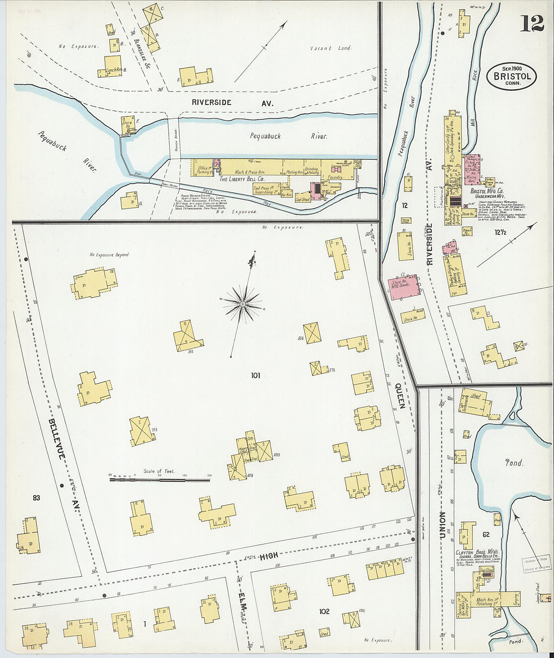 This old map of Forestville, Hartford County, Connecticut was created by Sanborn Map Company in 1900