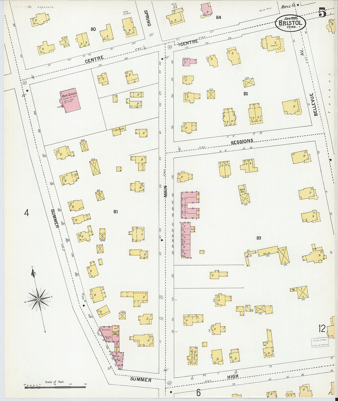 This old map of Forestville, Hartford County, Connecticut was created by Sanborn Map Company in 1900