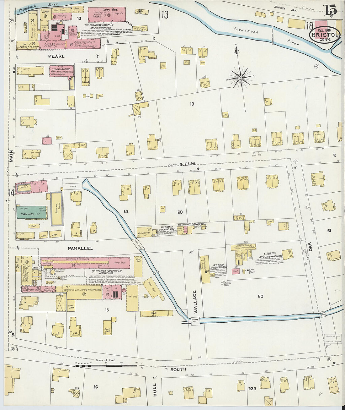 This old map of Bristol, Hartford County, Connecticut was created by Sanborn Map Company in 1905