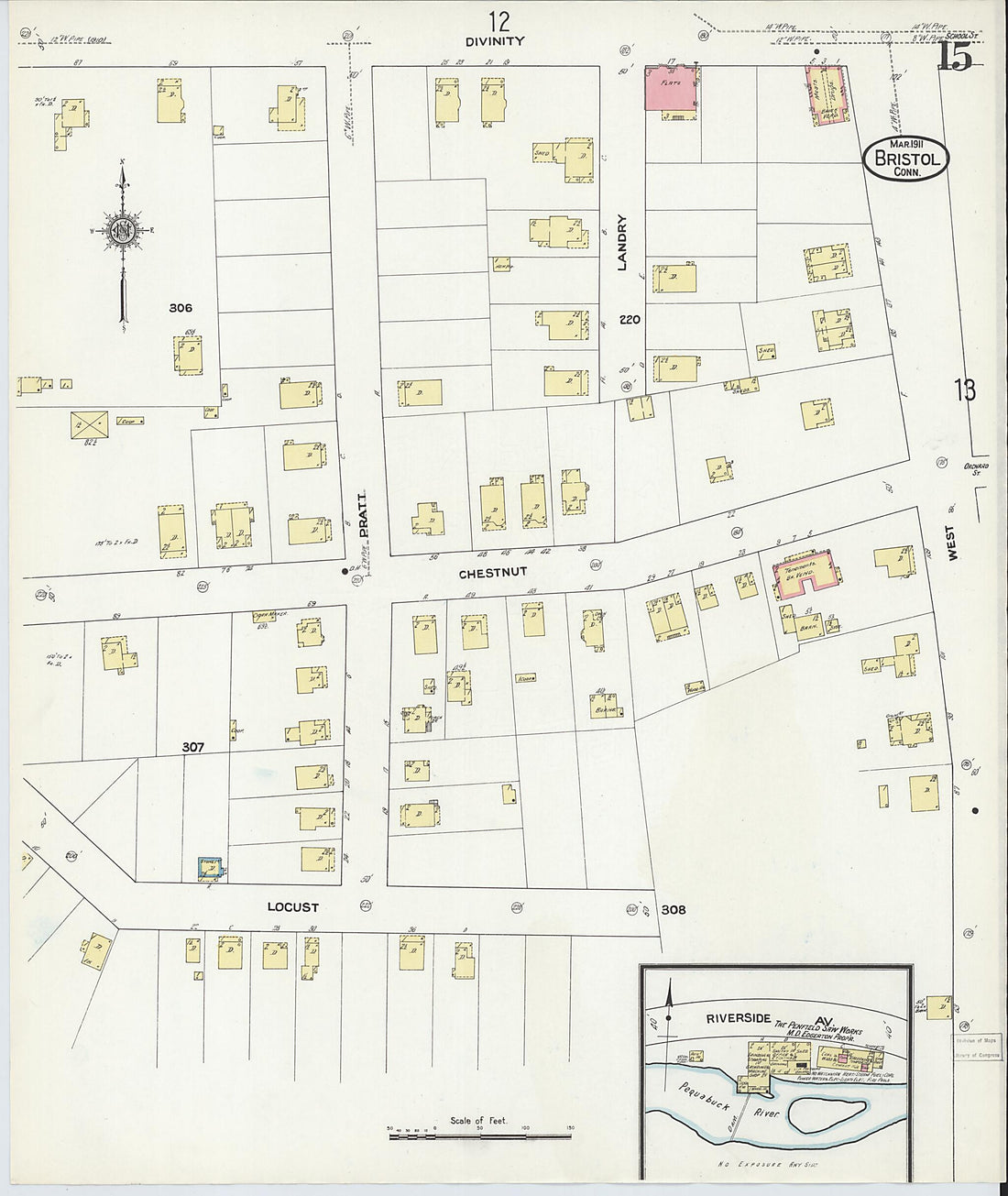 This old map of Bristol, Hartford County, Connecticut was created by Sanborn Map Company in 1911