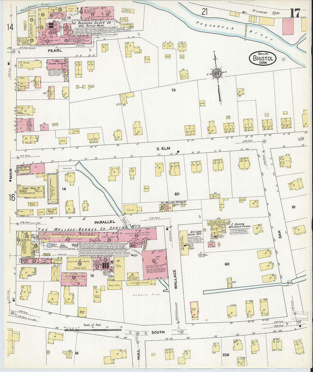 This old map of Bristol, Hartford County, Connecticut was created by Sanborn Map Company in 1911