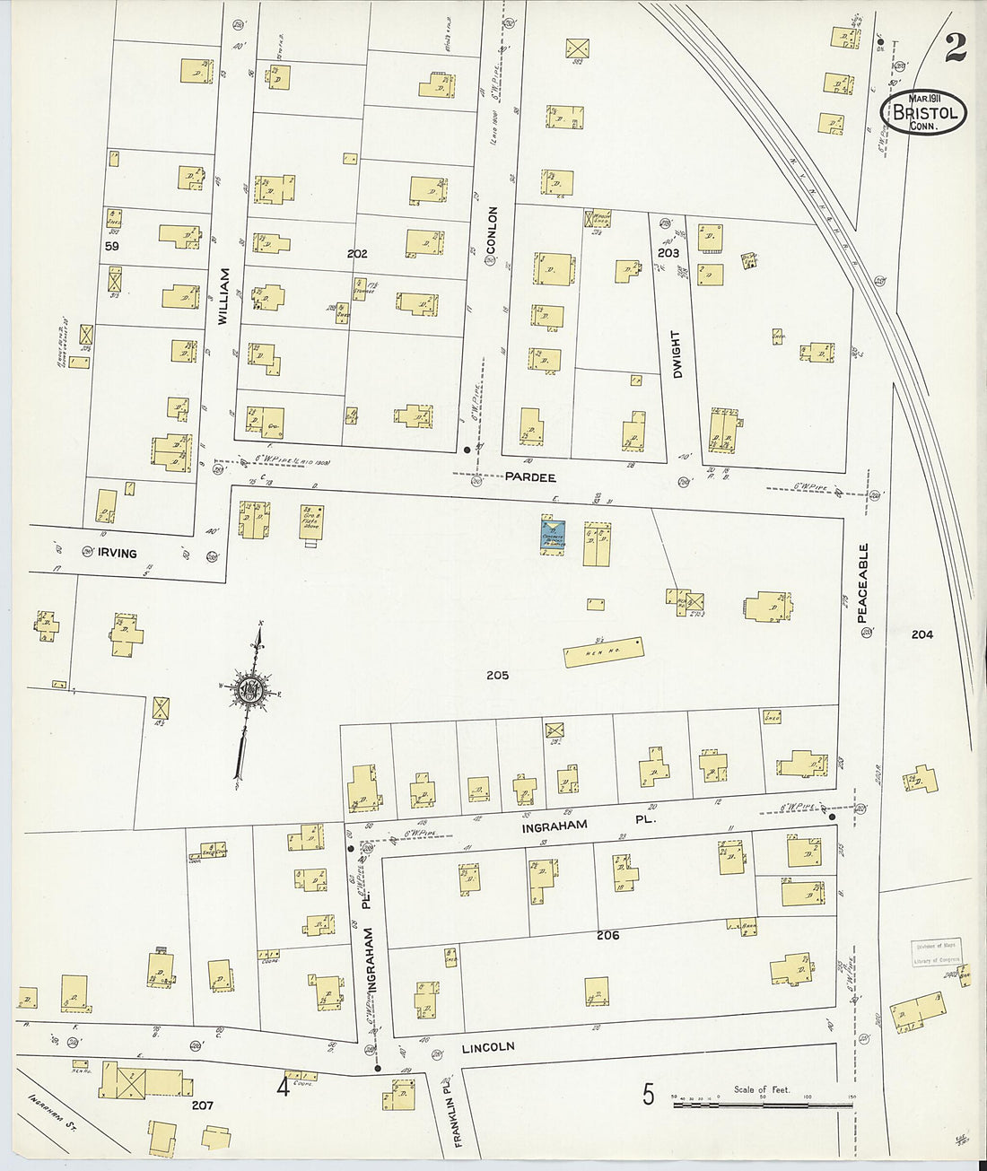 This old map of Bristol, Hartford County, Connecticut was created by Sanborn Map Company in 1911