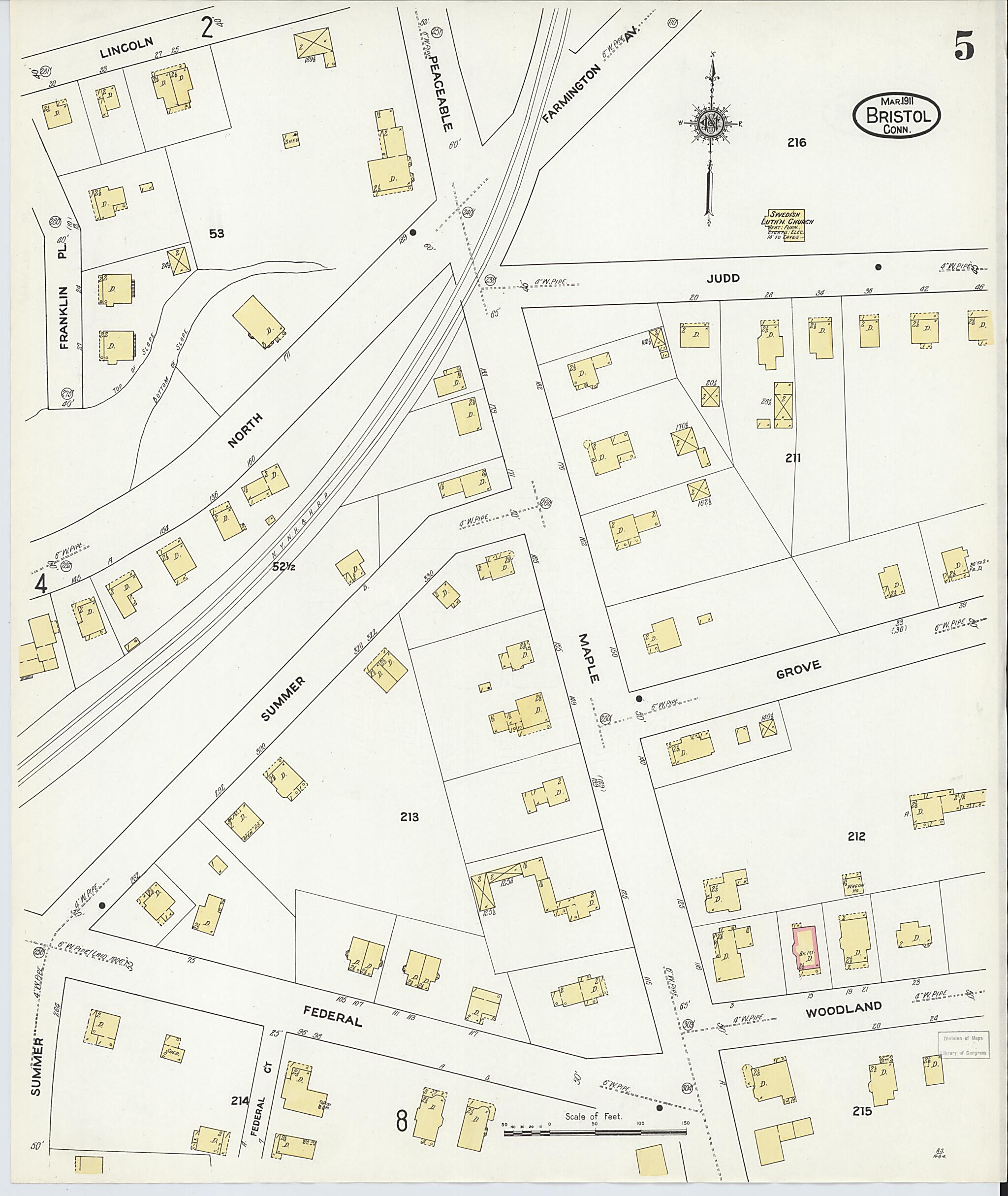 This old map of Bristol, Hartford County, Connecticut was created by Sanborn Map Company in 1911