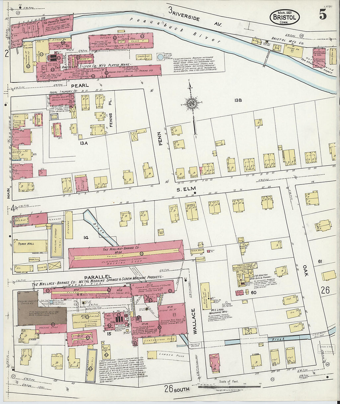 This old map of Bristol, Hartford County, Connecticut was created by Sanborn Map Company in 1921