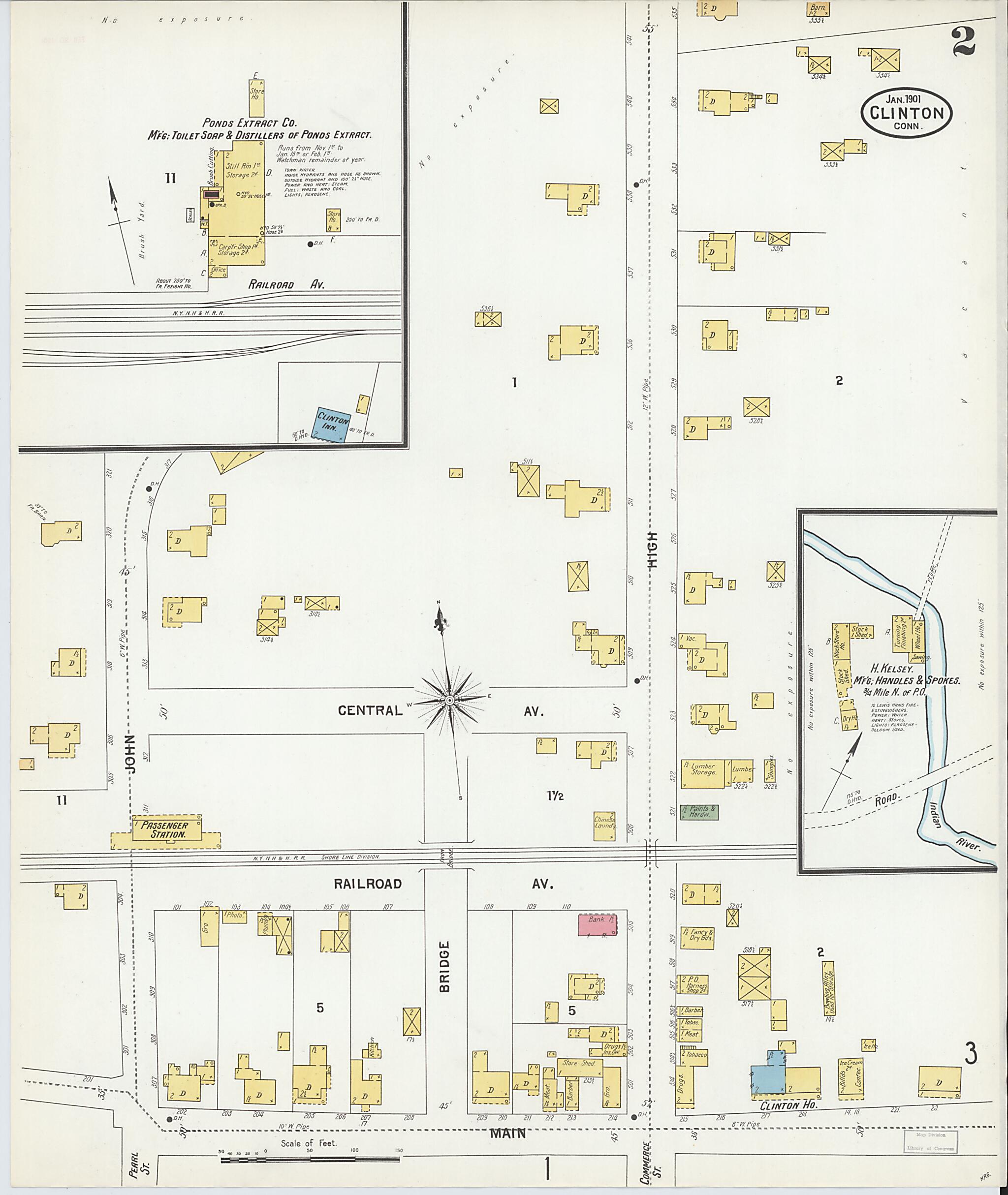 This old map of Clinton, Middlesex County, Connecticut was created by Sanborn Map Company in 1901