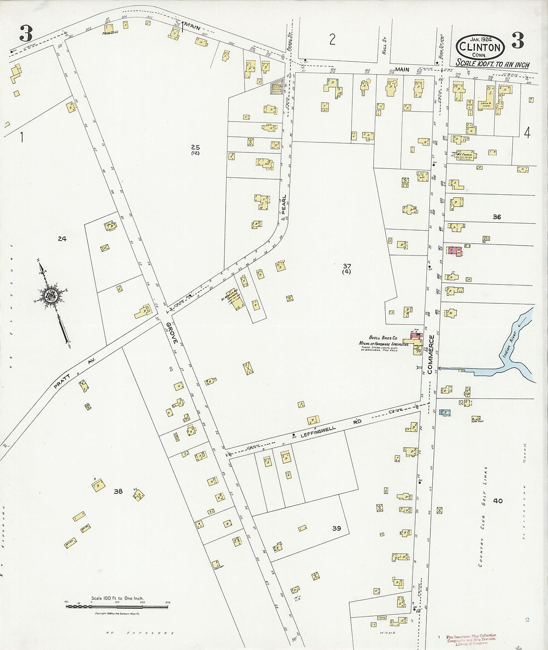 This old map of Clinton, Middlesex County, Connecticut was created by Sanborn Map Company in 1924