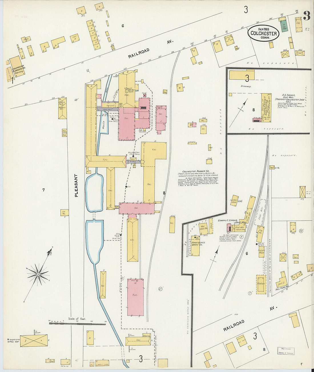 This old map of Colchester, New London County, Connecticut was created by Sanborn Map Company in 1903