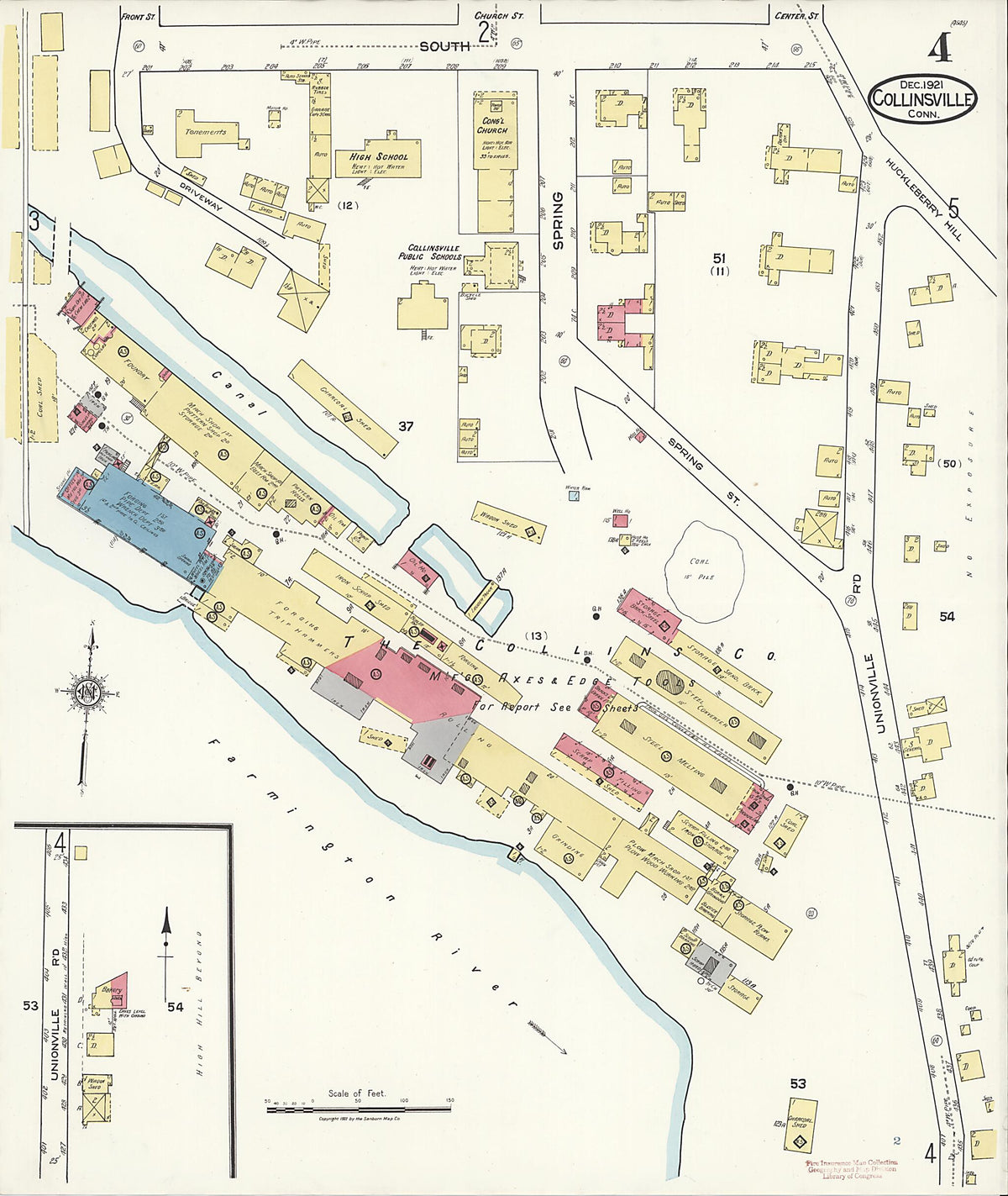 Collinsville, Hartford County, Connecticut 1921 (Sheet 4) by Relic Map Company