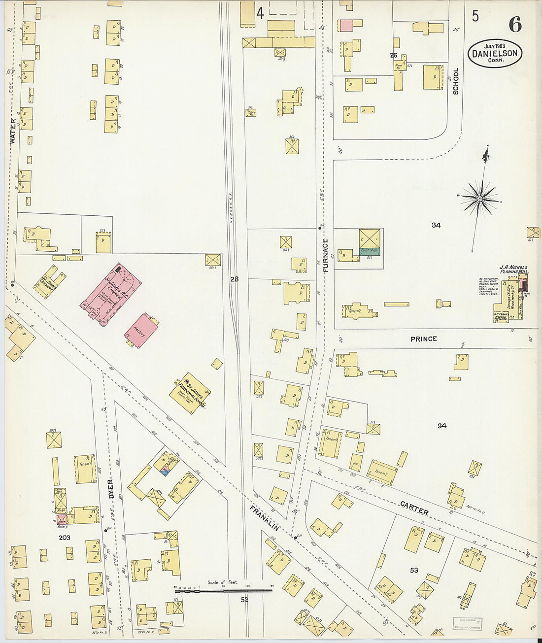 This old map of Danielson, Windham County, Connecticut was created by Sanborn Map Company in 1903