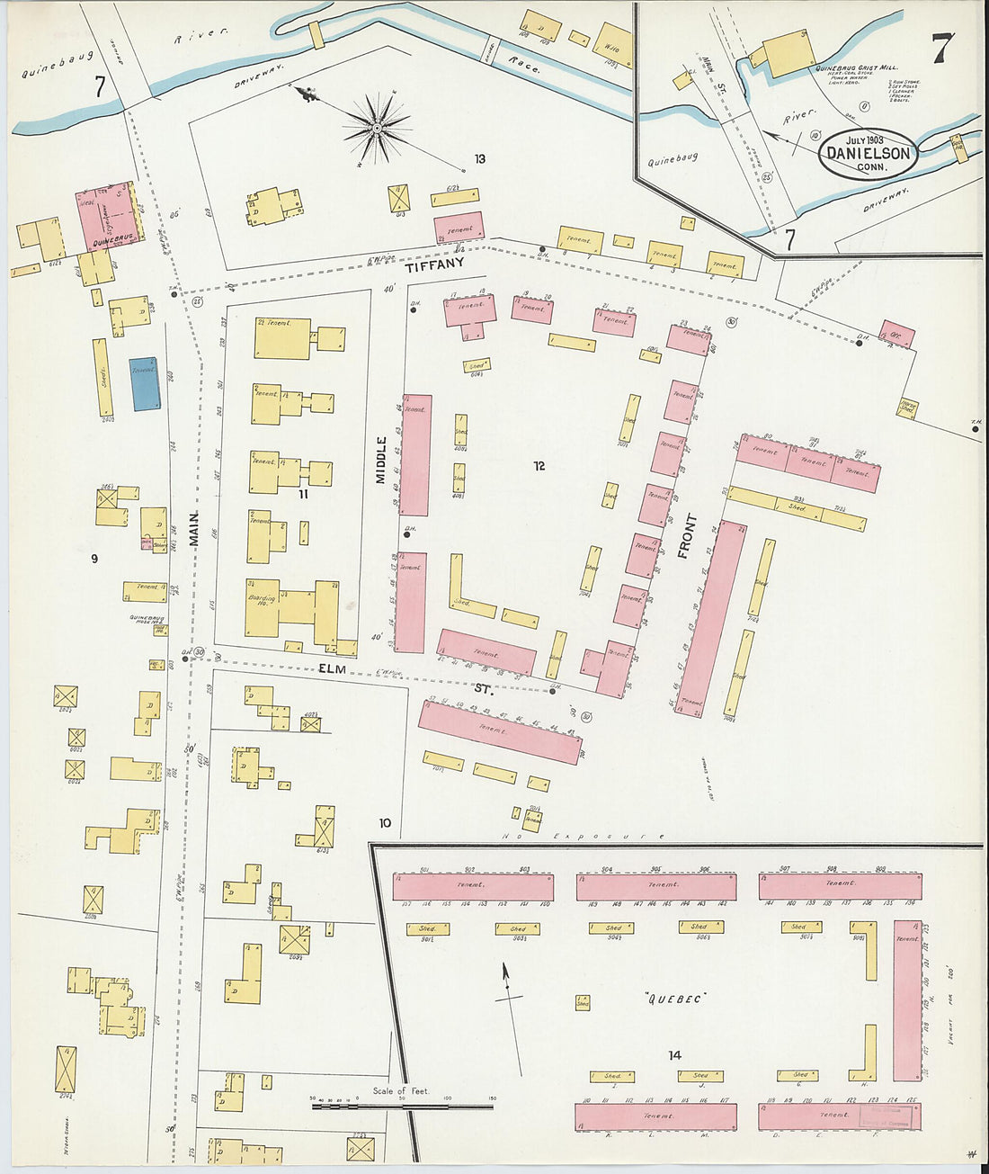 This old map of Danielson, Windham County, Connecticut was created by Sanborn Map Company in 1903