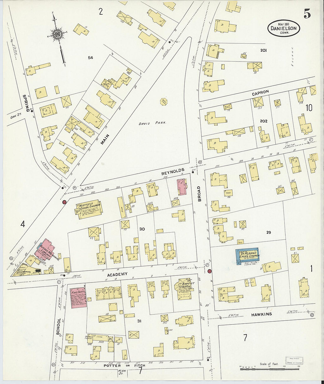 This old map of Quinebaug, Windham County, Connecticut was created by Sanborn Map Company in 1911