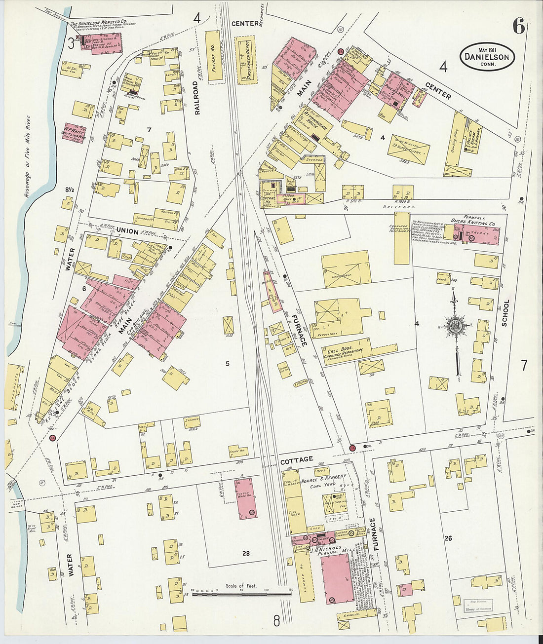 This old map of Quinebaug, Windham County, Connecticut was created by Sanborn Map Company in 1911