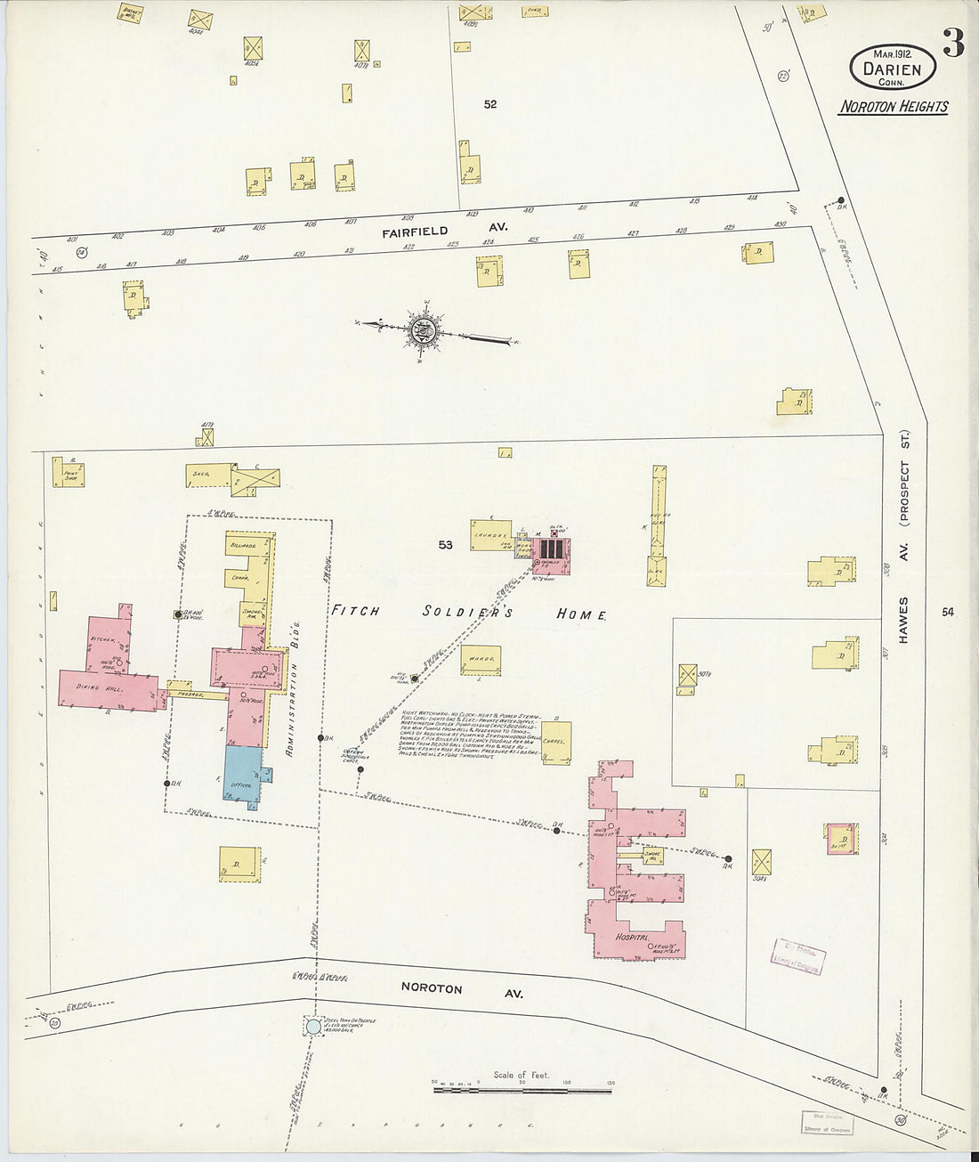 This old map of Noroton Heights, Fairfield County, Connecticut was created by Sanborn Map Company in 1912