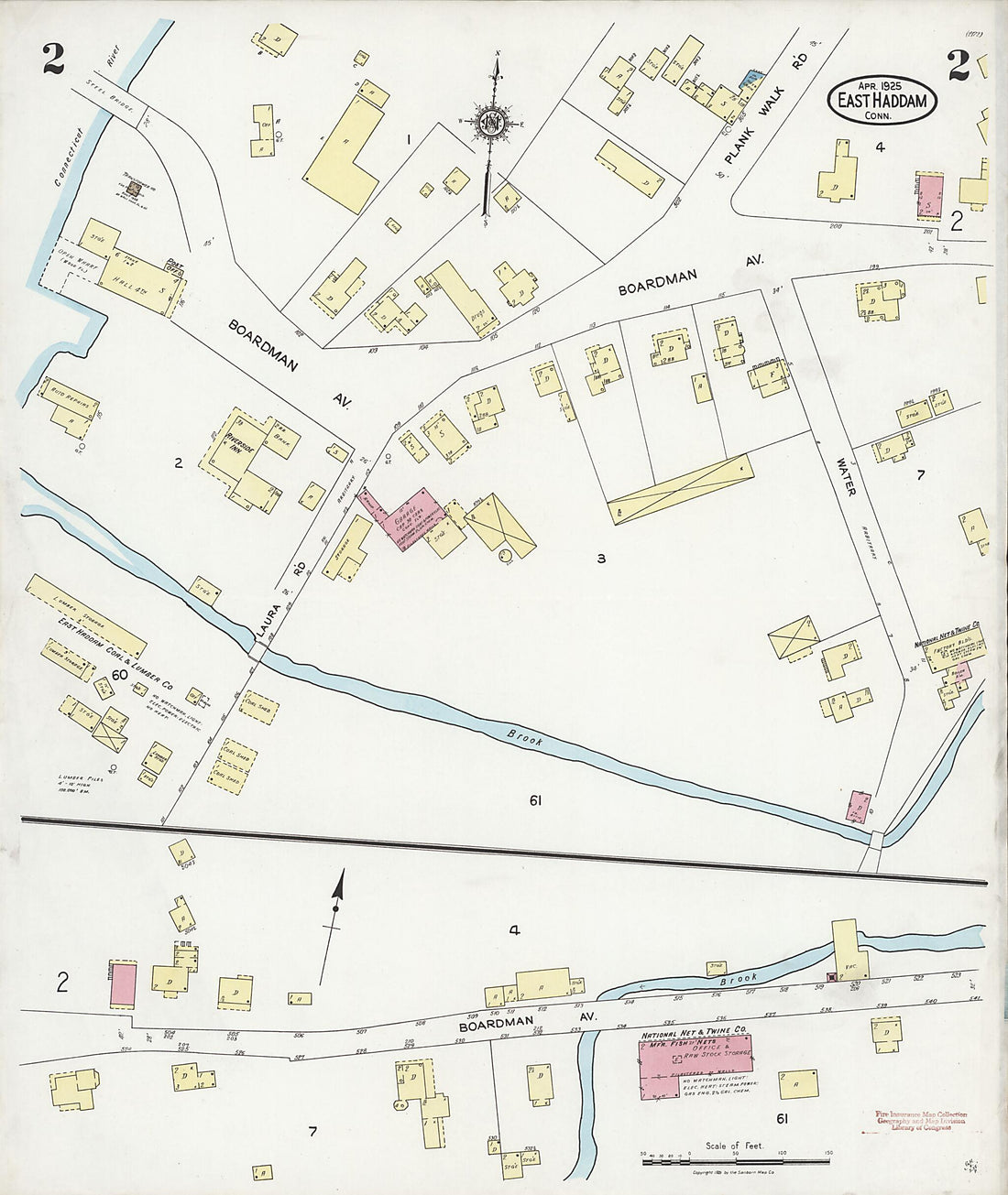 This old map of East Haddam, Middlesex County, Connecticut was created by Sanborn Map Company in 1925