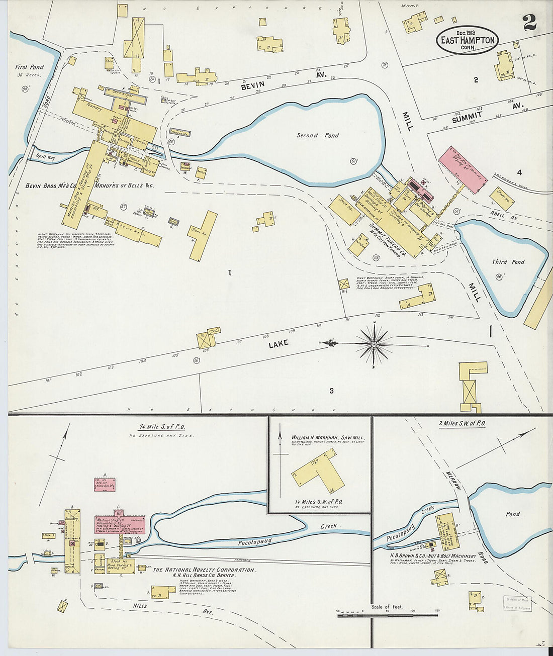 This old map of East Hampton, Middlesex County, Connecticut was created by Sanborn Map Company in 1903