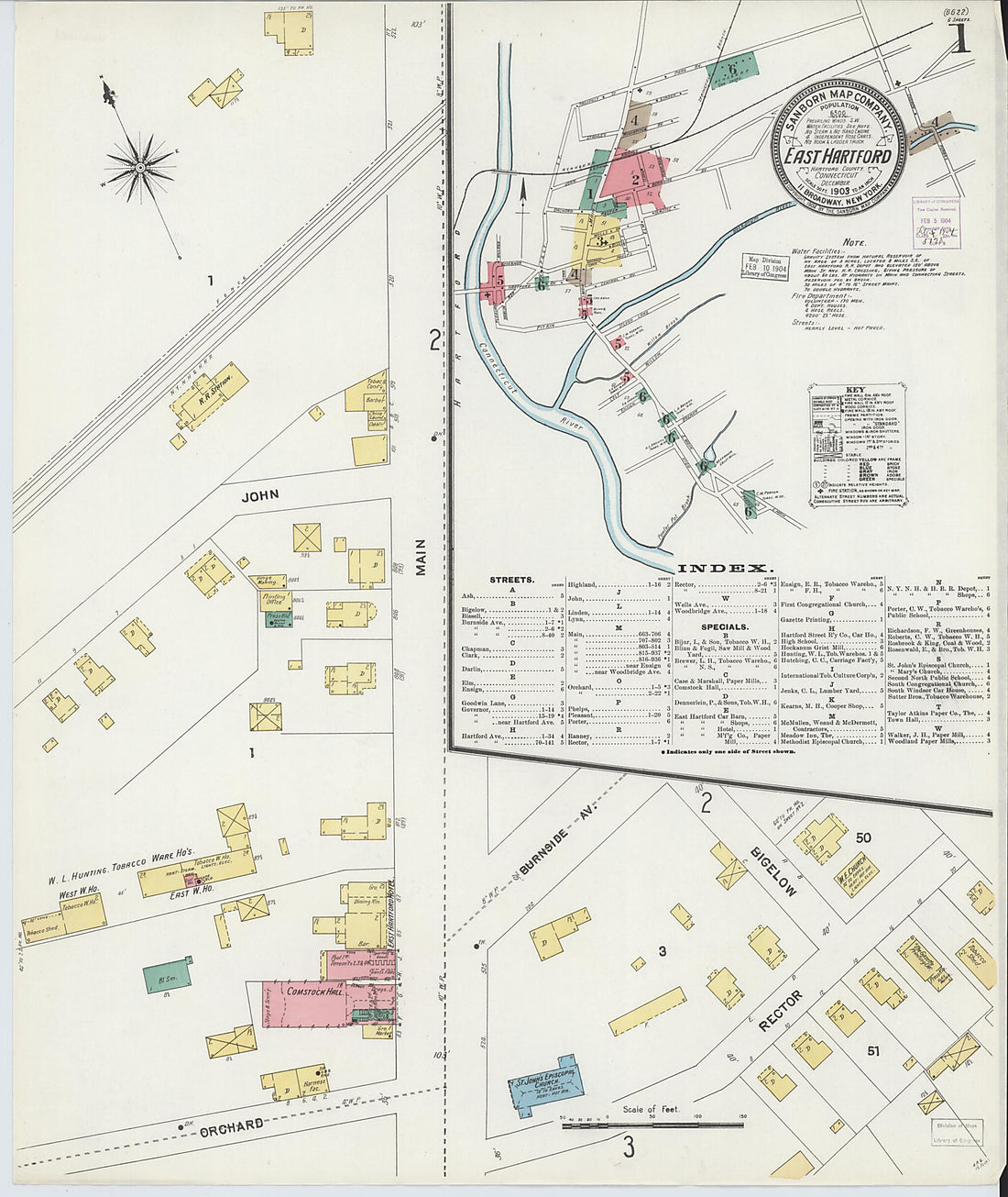 This old map of East Hartford, Hartford County, Connecticut was created by Sanborn Map Company in 1903
