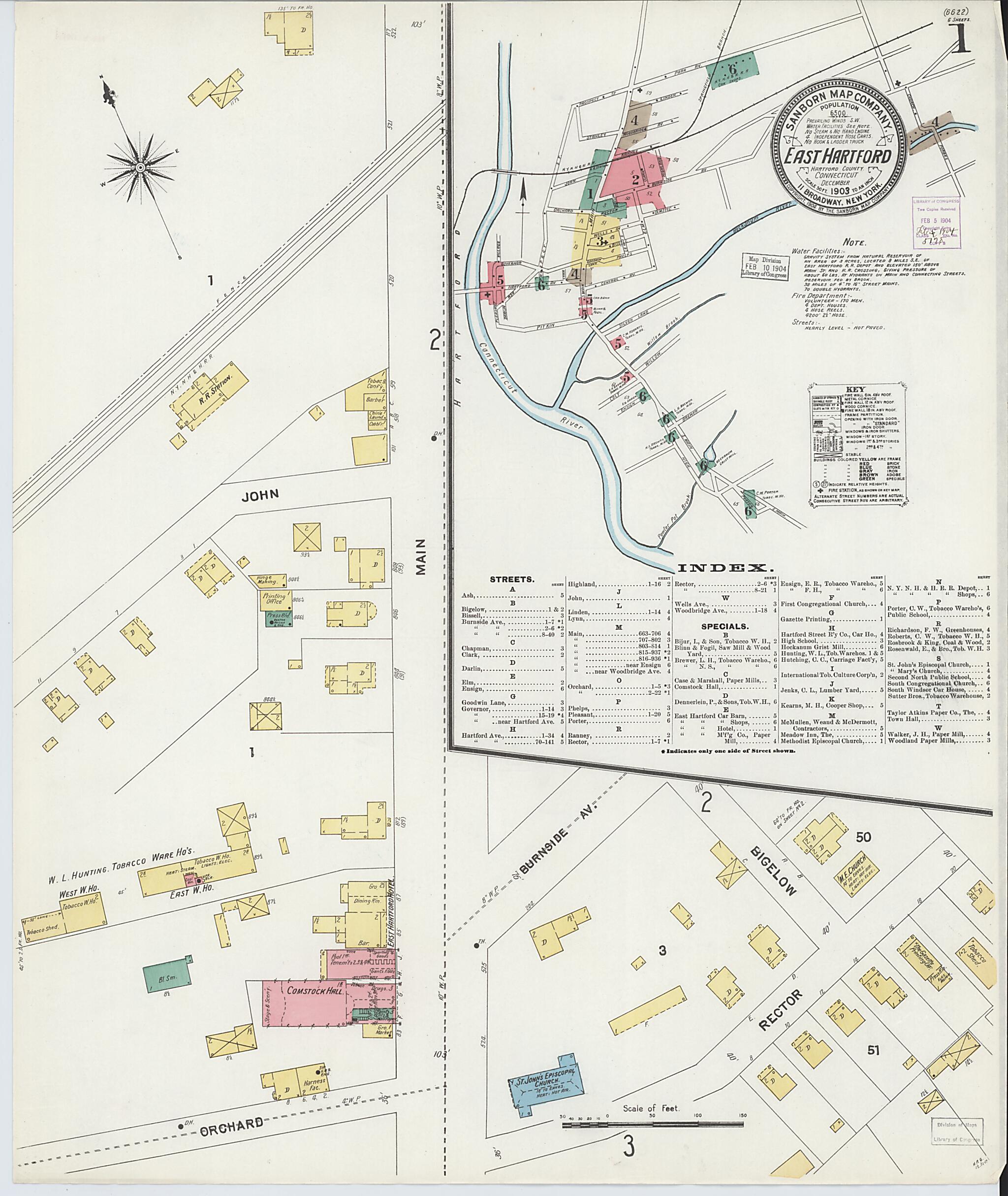 This old map of East Hartford, Hartford County, Connecticut was created by Sanborn Map Company in 1903