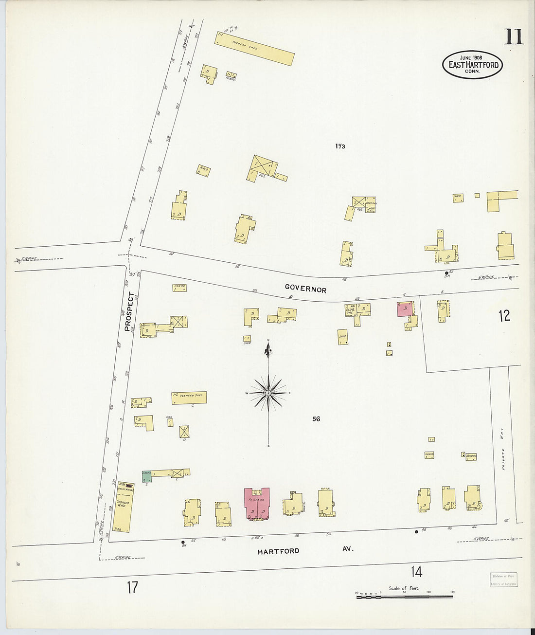 This old map of East Hartford, Hartford County, Connecticut was created by Sanborn Map Company in 1908
