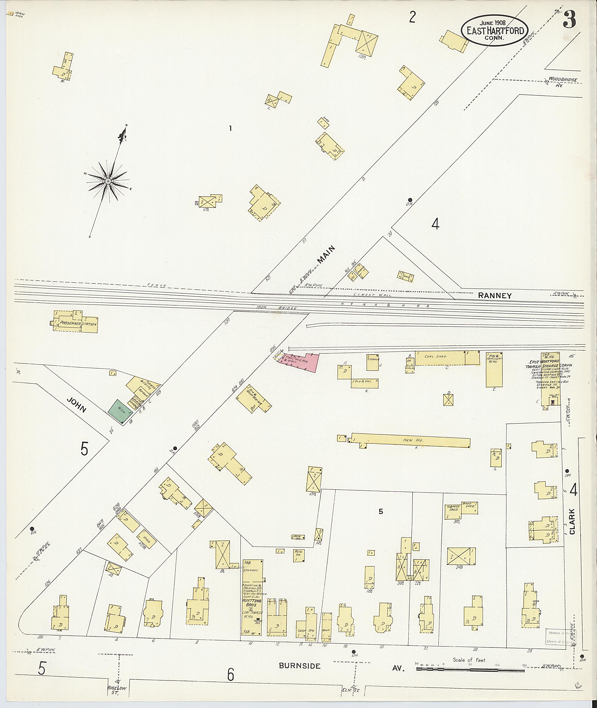 This old map of East Hartford, Hartford County, Connecticut was created by Sanborn Map Company in 1908