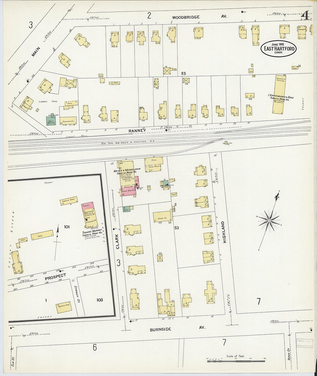 This old map of East Hartford, Hartford County, Connecticut was created by Sanborn Map Company in 1908