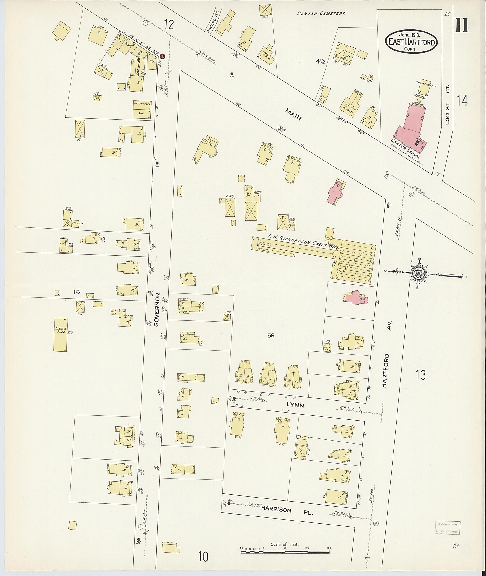 This old map of East Hartford, Hartford County, Connecticut was created by Sanborn Map Company in 1913