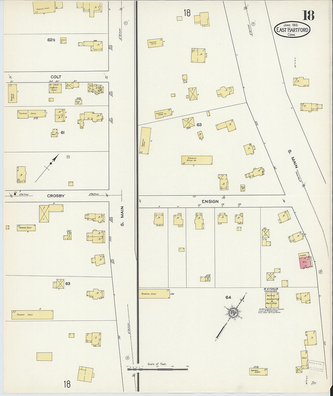 This old map of East Hartford, Hartford County, Connecticut was created by Sanborn Map Company in 1913
