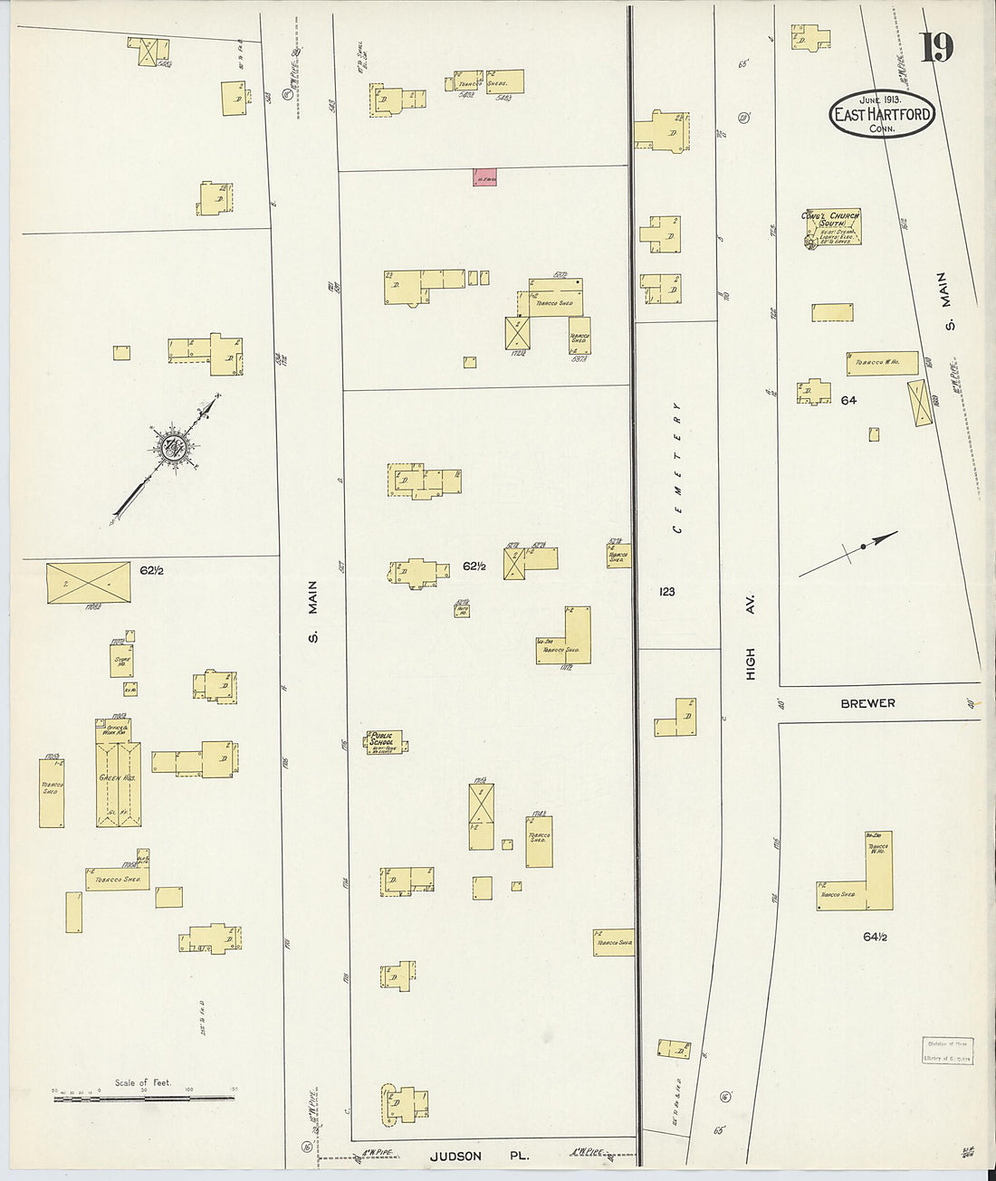 This old map of East Hartford, Hartford County, Connecticut was created by Sanborn Map Company in 1913