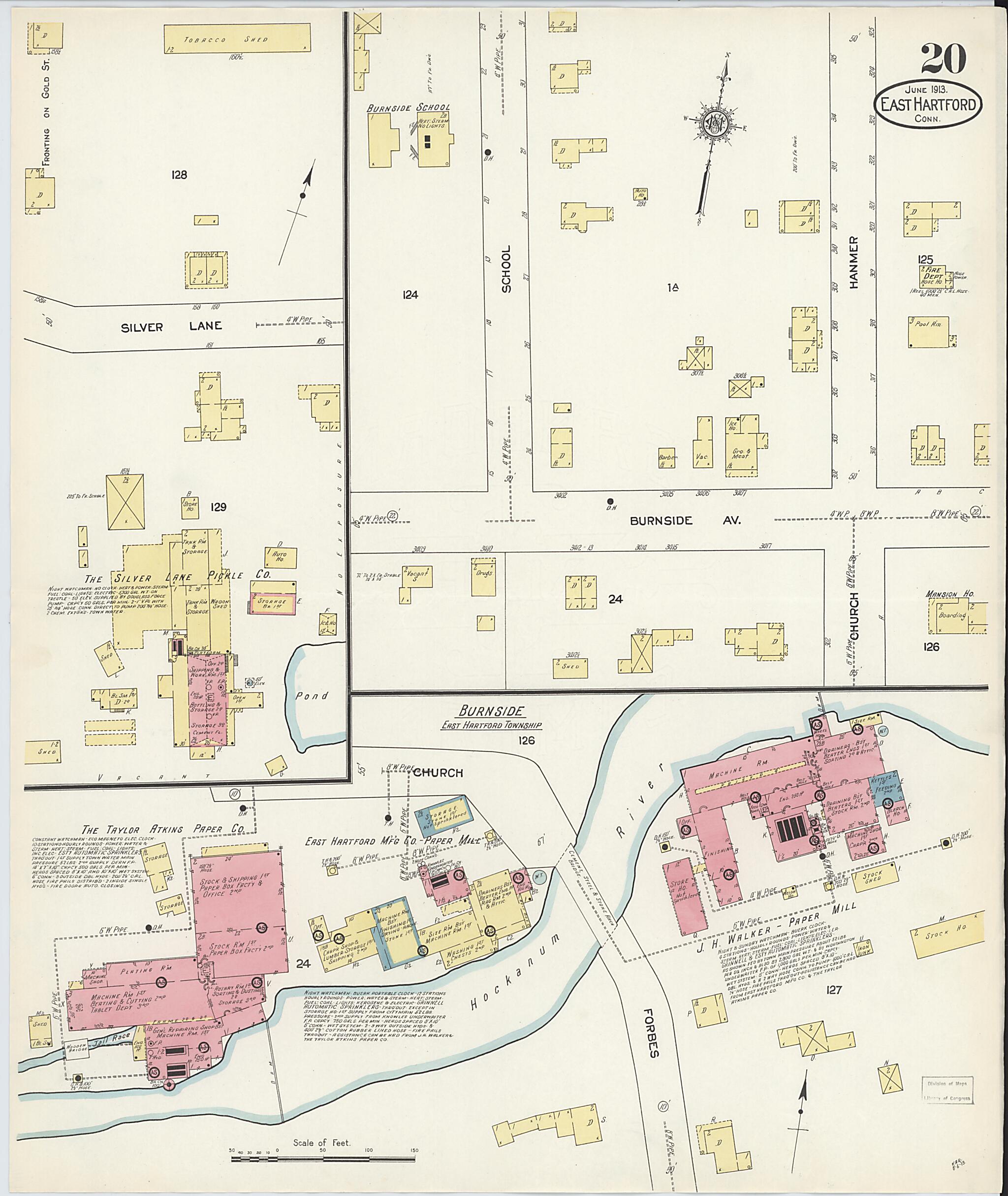 This old map of East Hartford, Hartford County, Connecticut was created by Sanborn Map Company in 1913