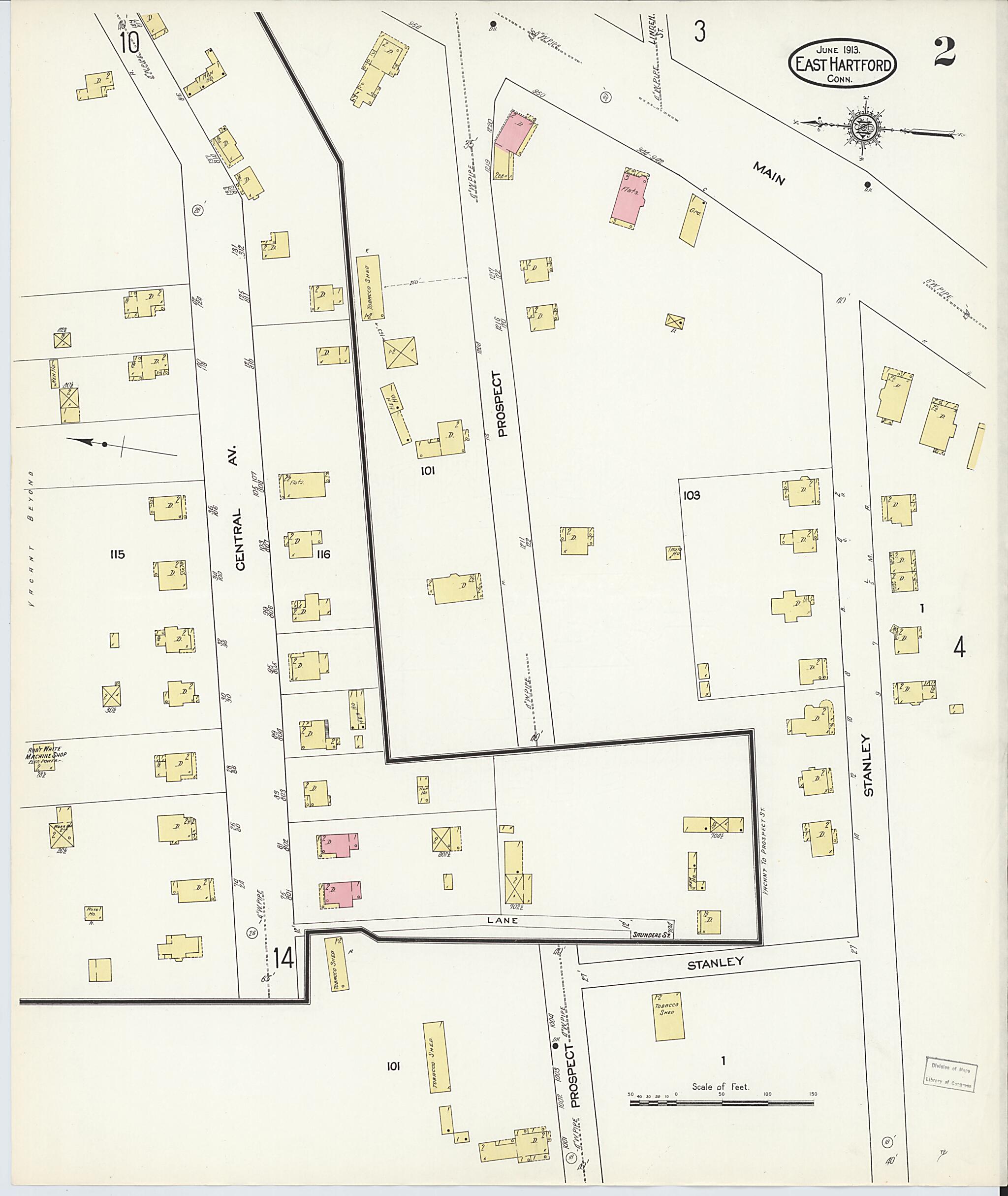This old map of East Hartford, Hartford County, Connecticut was created by Sanborn Map Company in 1913