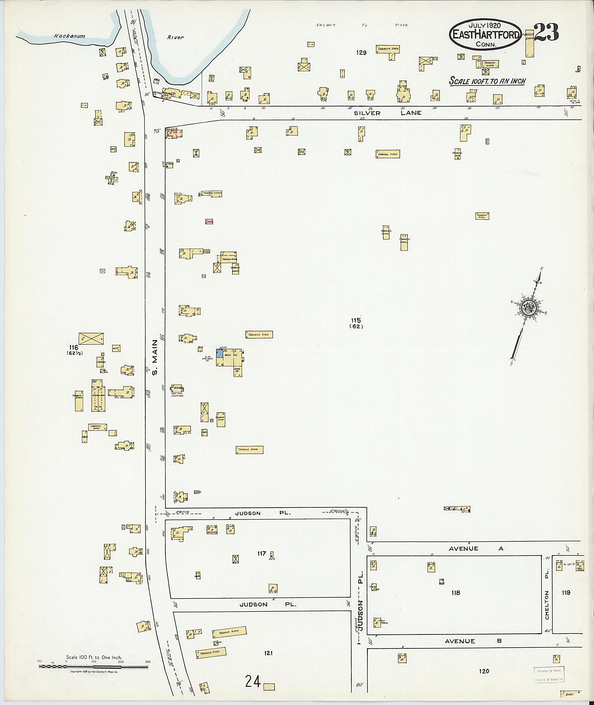 This old map of East Hartford, Hartford County, Connecticut was created by Sanborn Map Company in 1920