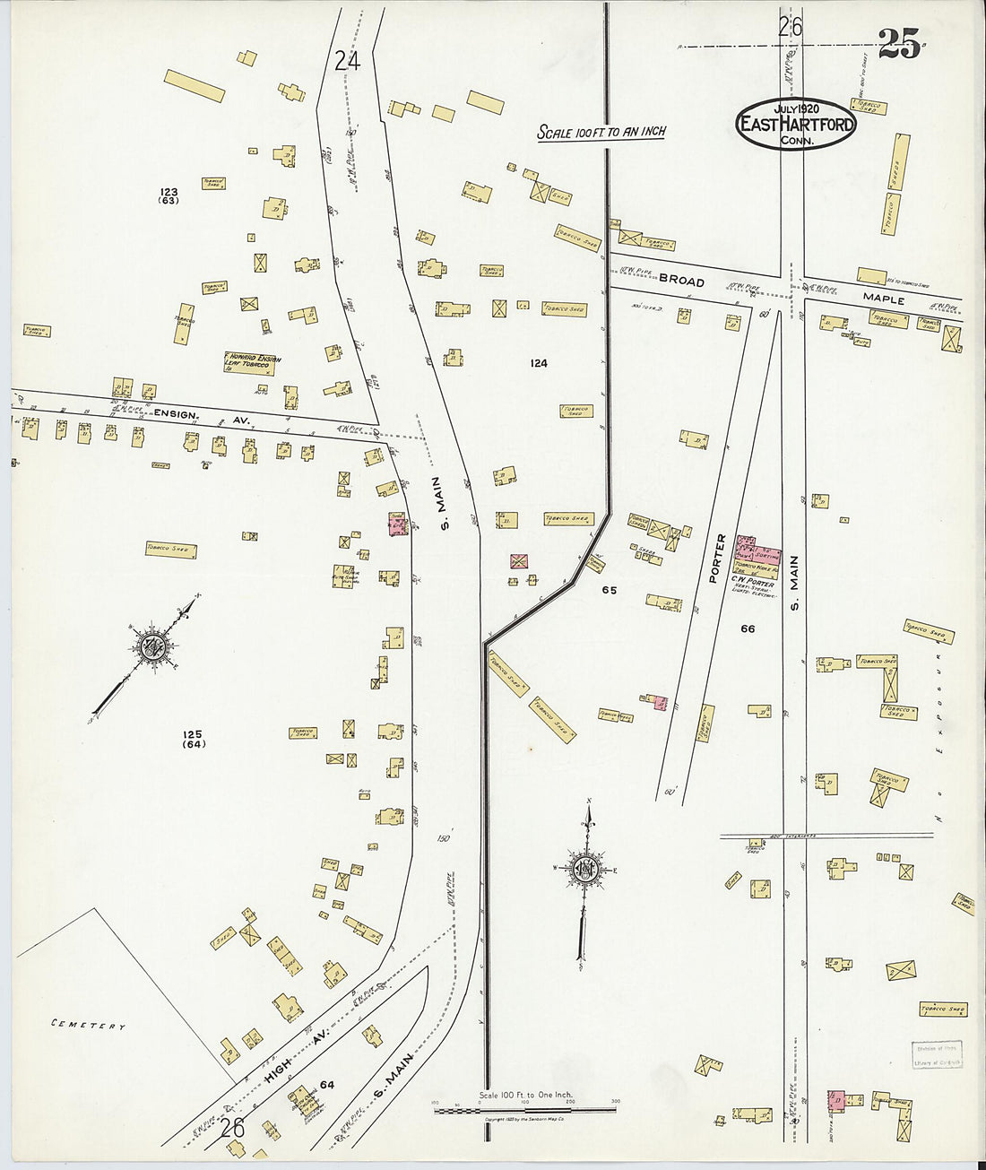 This old map of East Hartford, Hartford County, Connecticut was created by Sanborn Map Company in 1920
