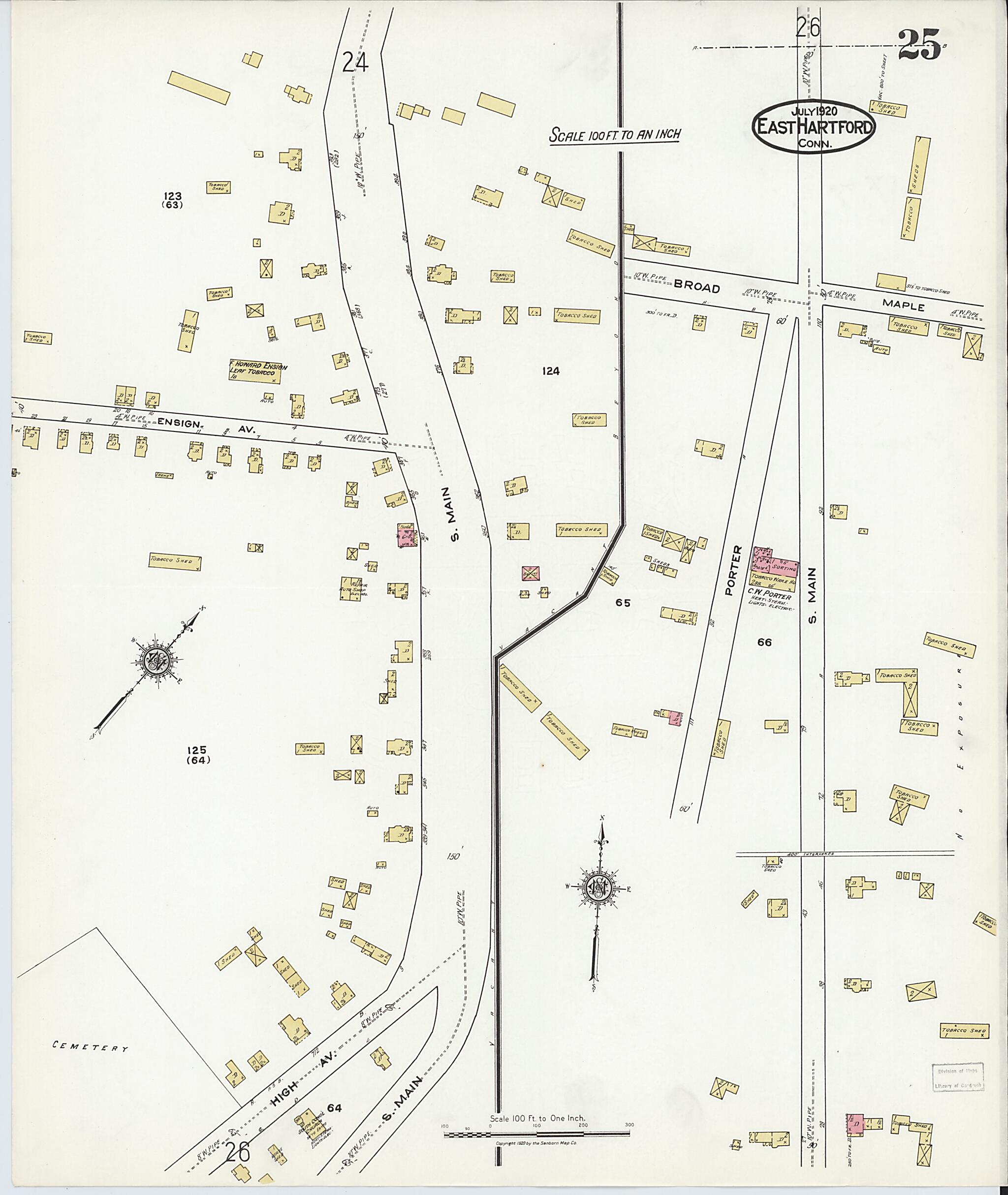 This old map of East Hartford, Hartford County, Connecticut was created by Sanborn Map Company in 1920