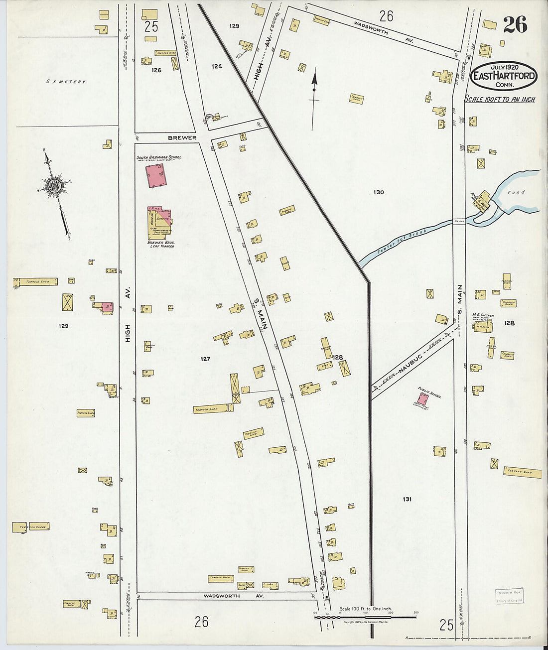 This old map of East Hartford, Hartford County, Connecticut was created by Sanborn Map Company in 1920