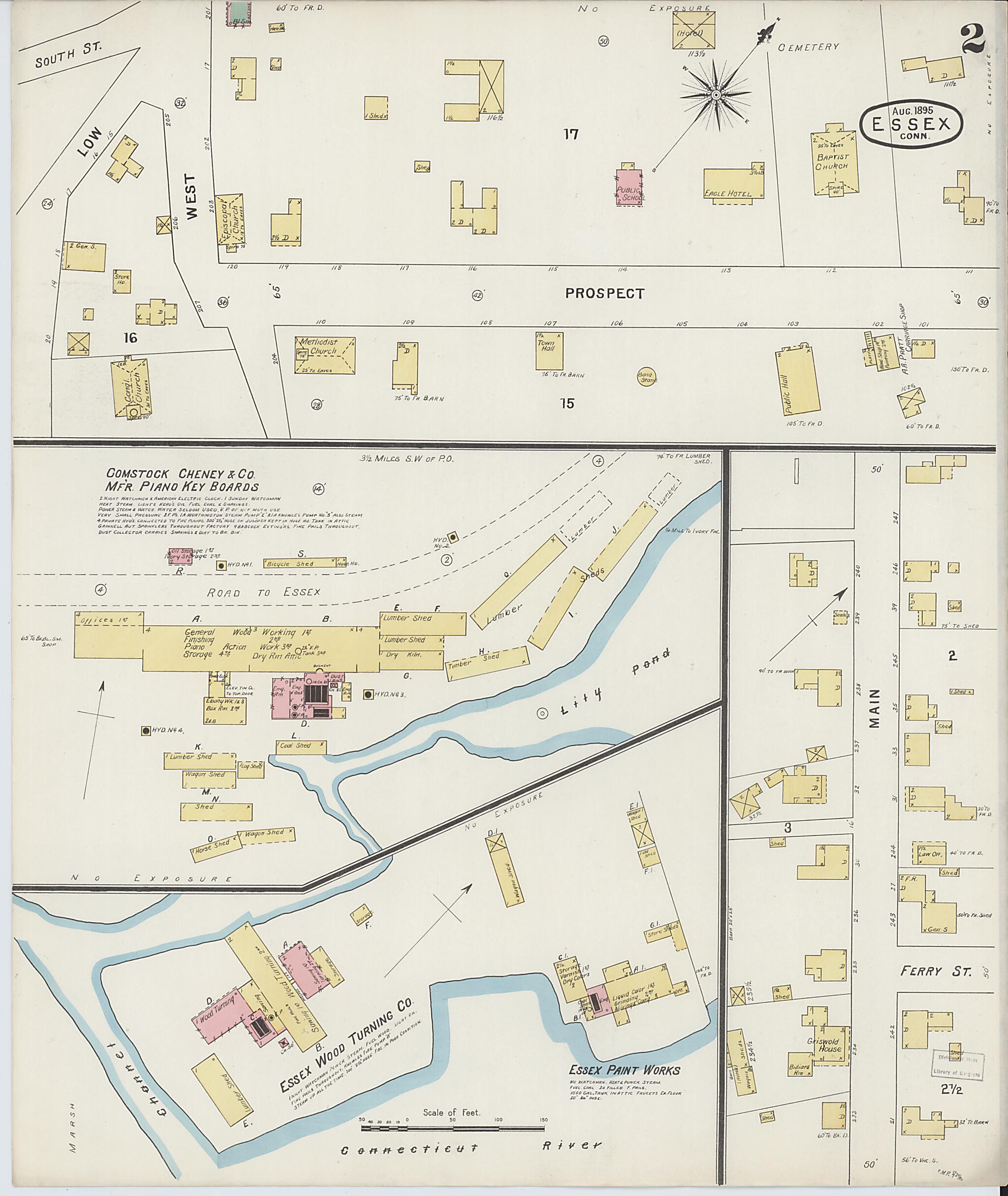 This old map of Essex, Middlesex County, Connecticut was created by Sanborn Map Company in 1895