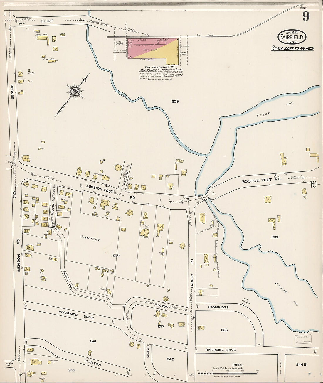 This old map of Fairfield, Fairfield County, Connecticut was created by Sanborn Map Company in 1922