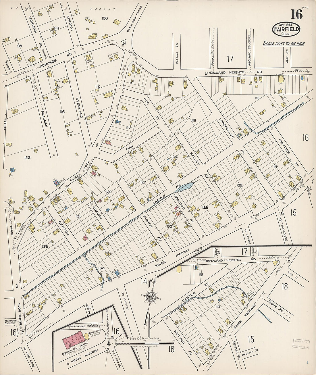 This old map of Fairfield, Fairfield County, Connecticut was created by Sanborn Map Company in 1922