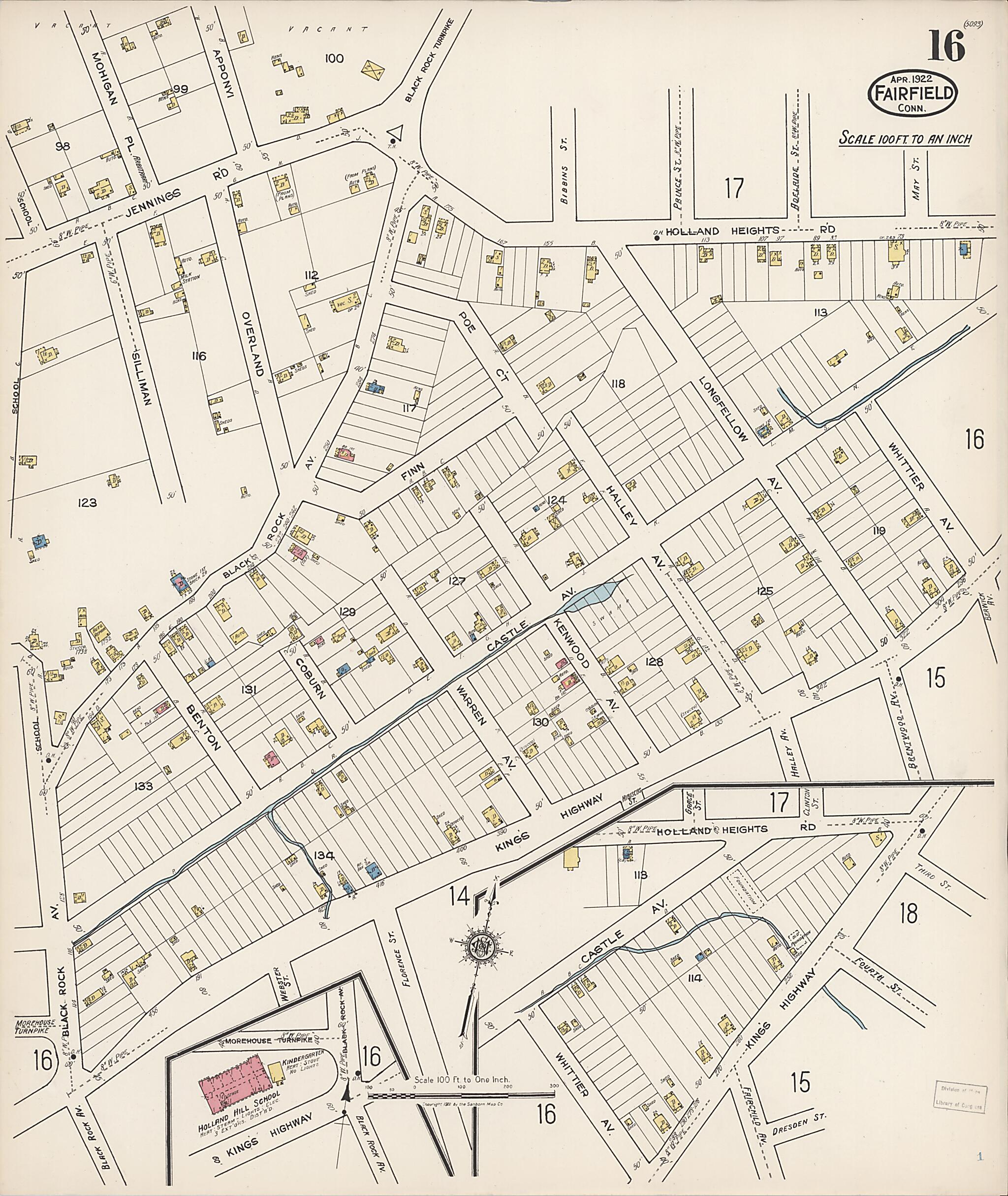 This old map of Fairfield, Fairfield County, Connecticut was created by Sanborn Map Company in 1922