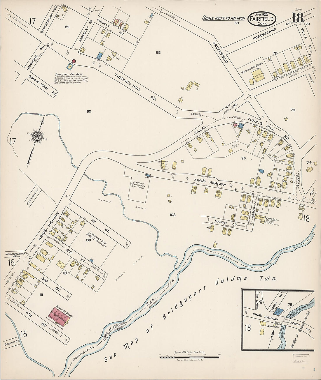 This old map of Fairfield, Fairfield County, Connecticut was created by Sanborn Map Company in 1922