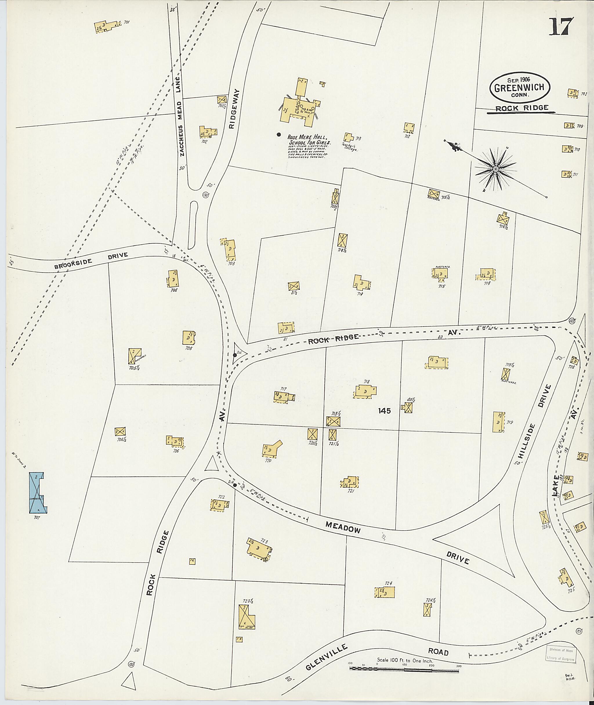 This old map of Greenwich, Fairfield County, Connecticut was created by Sanborn Map Company in 1906