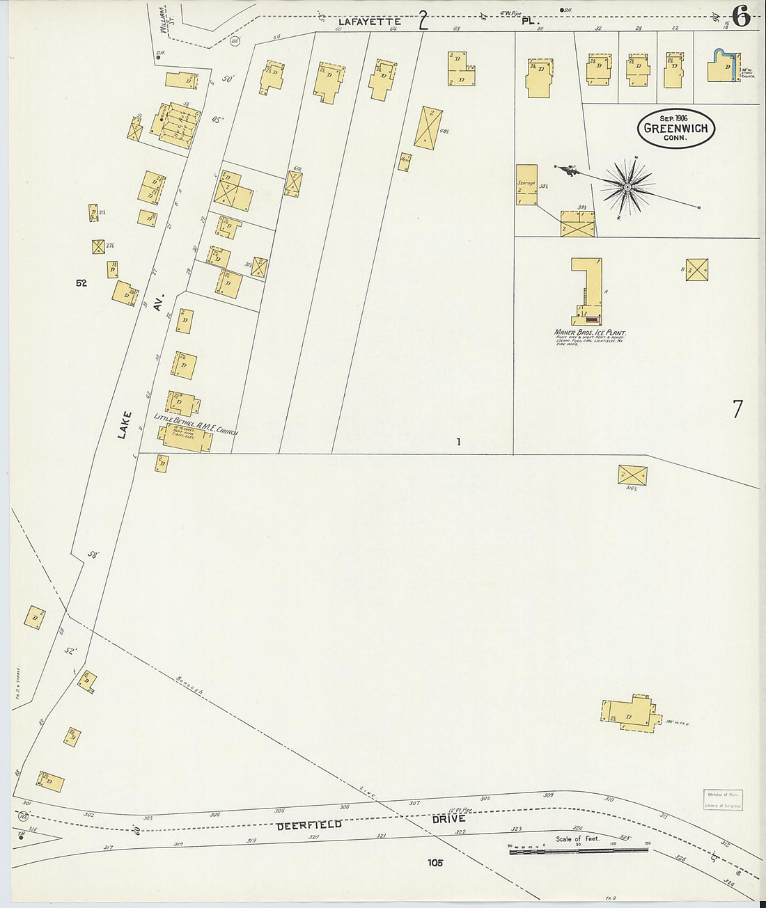 This old map of Greenwich, Fairfield County, Connecticut was created by Sanborn Map Company in 1906