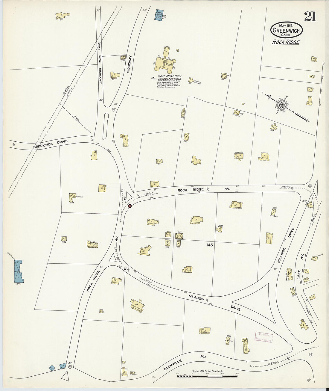 This old map of Greenwich, Fairfield County, Connecticut was created by Sanborn Map Company in 1912