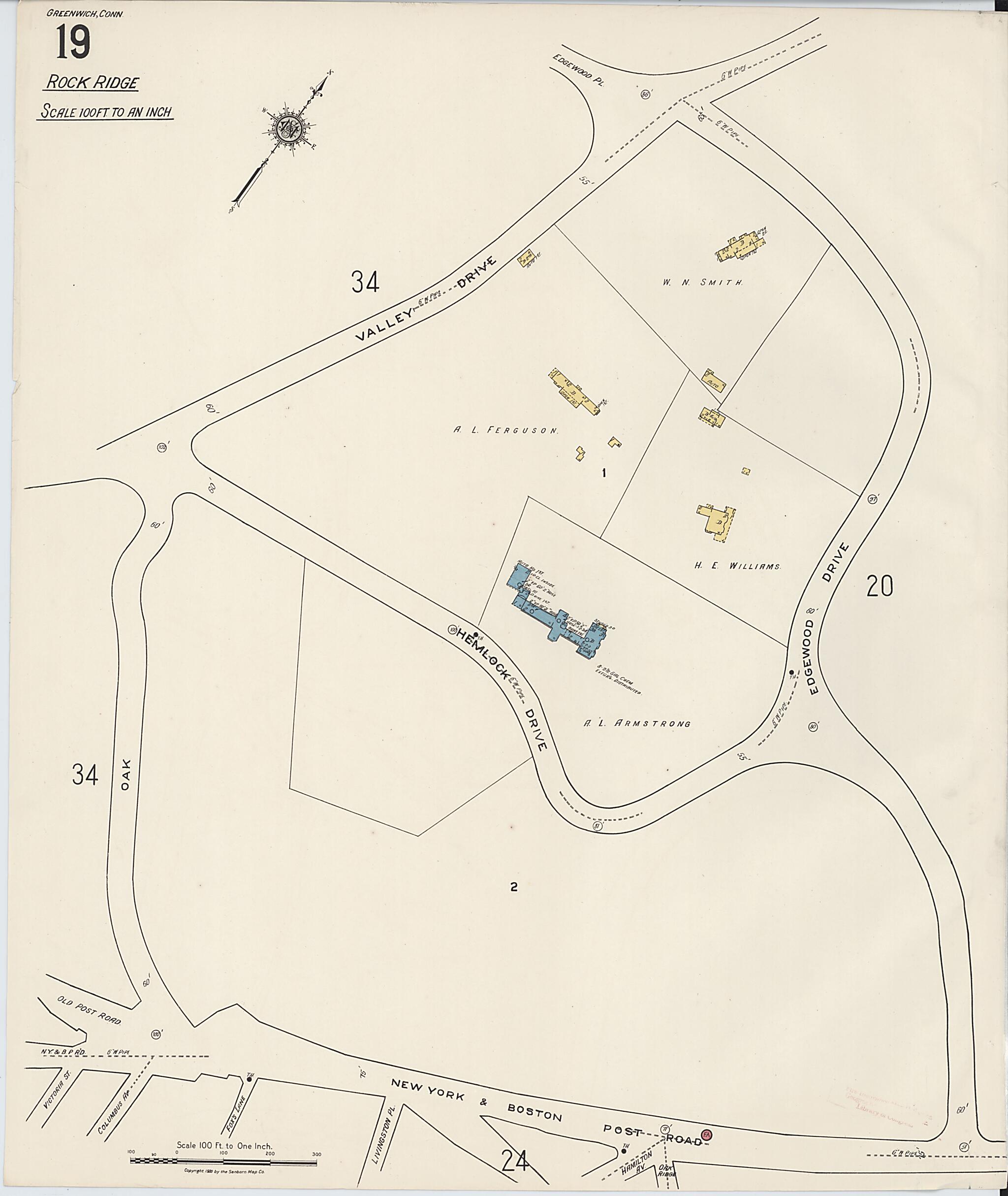This old map of Greenwich, Fairfield County, Connecticut was created by Sanborn Map Company in 1920
