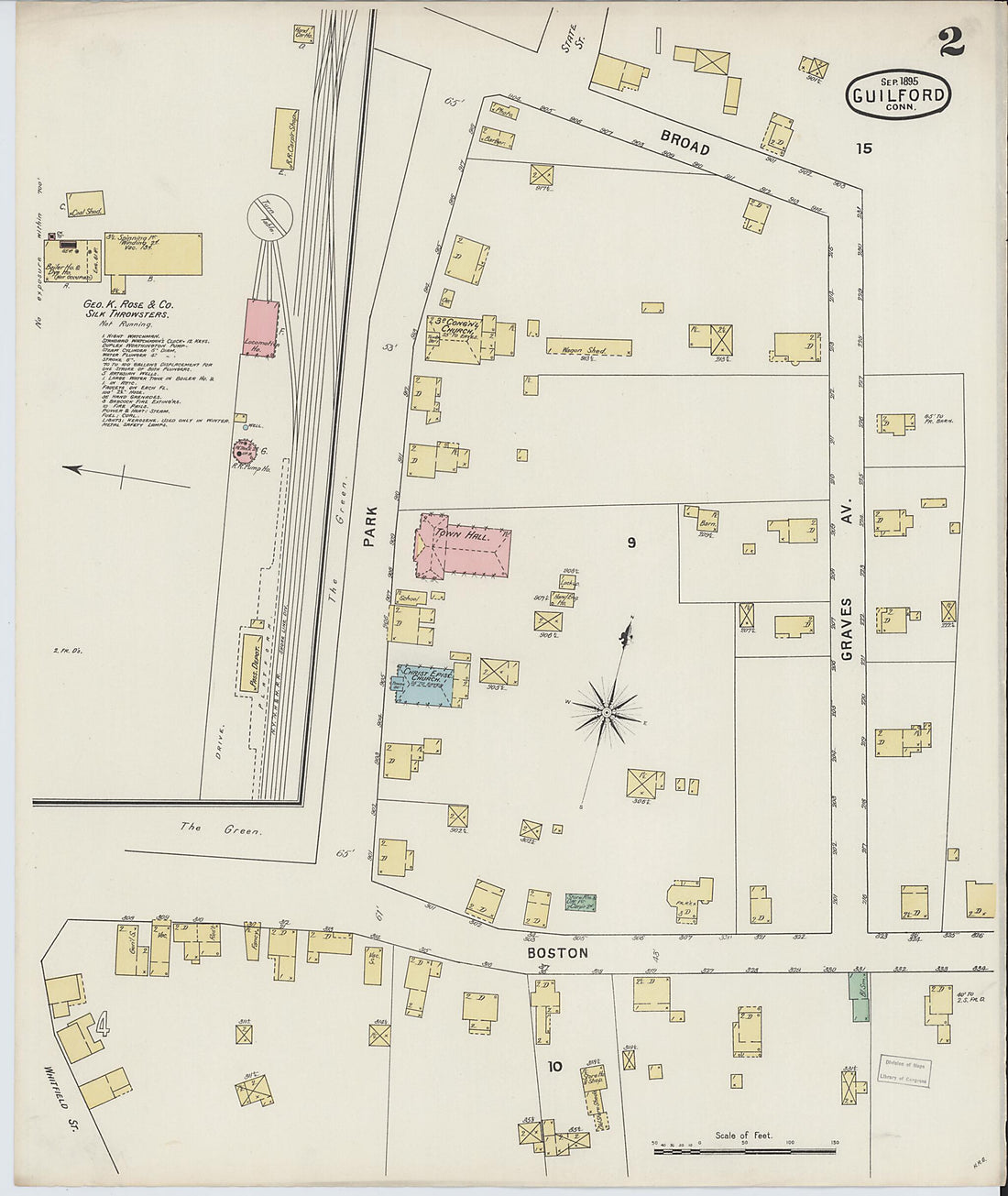 This old map of Guilford, New Haven County, Connecticut was created by Sanborn Map Company in 1895