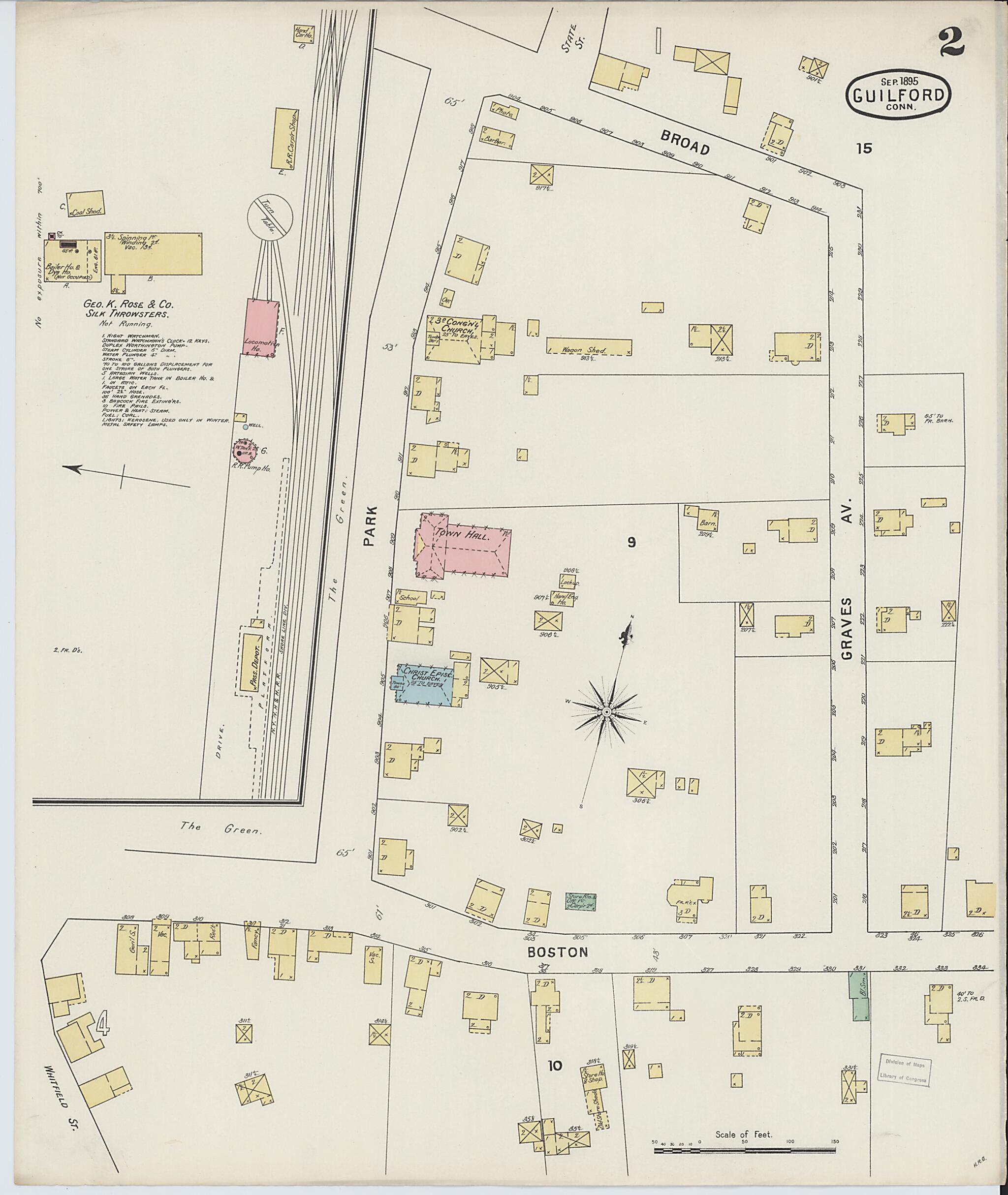 This old map of Guilford, New Haven County, Connecticut was created by Sanborn Map Company in 1895