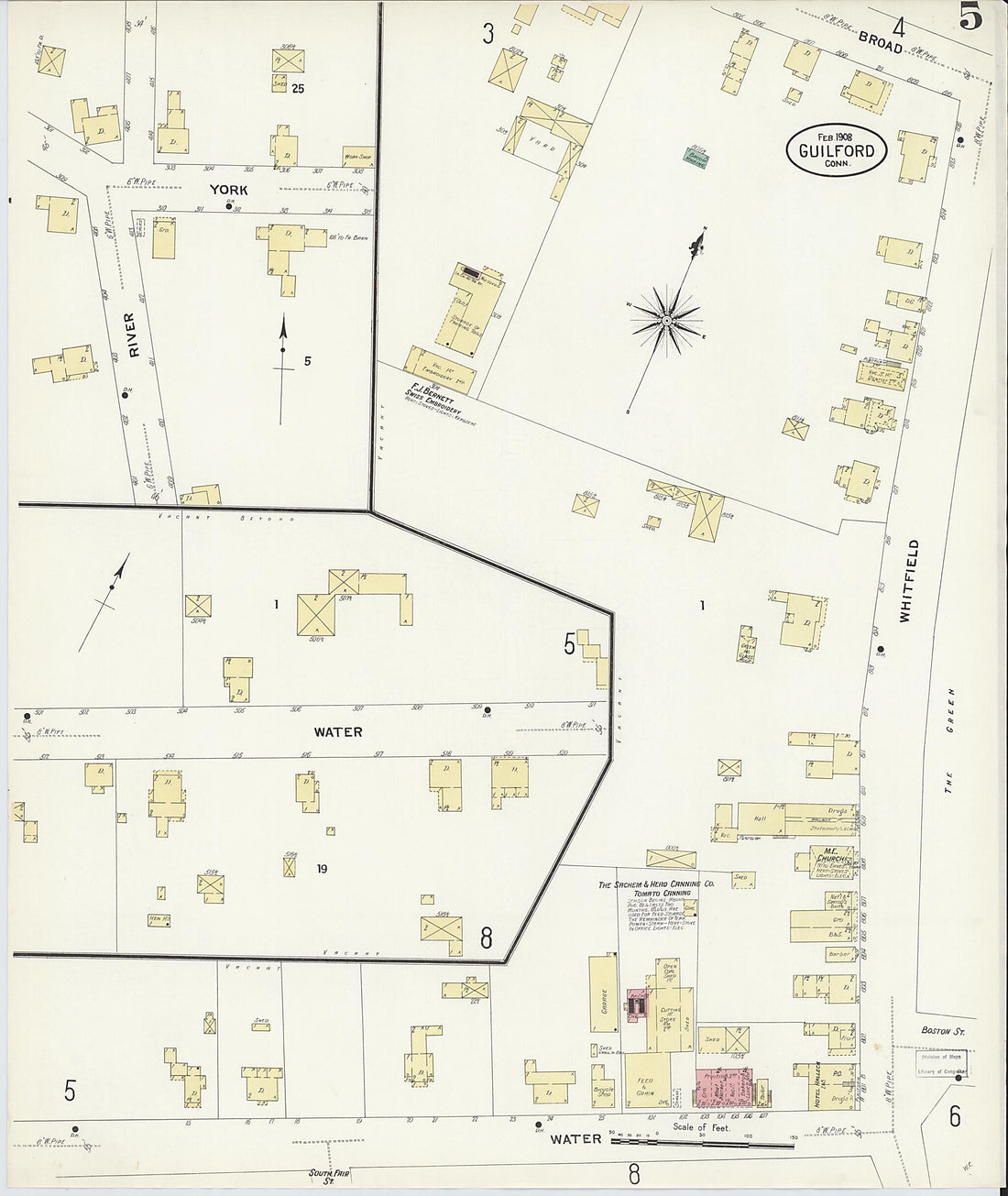This old map of Guilford, New Haven County, Connecticut was created by Sanborn Map Company in 1908