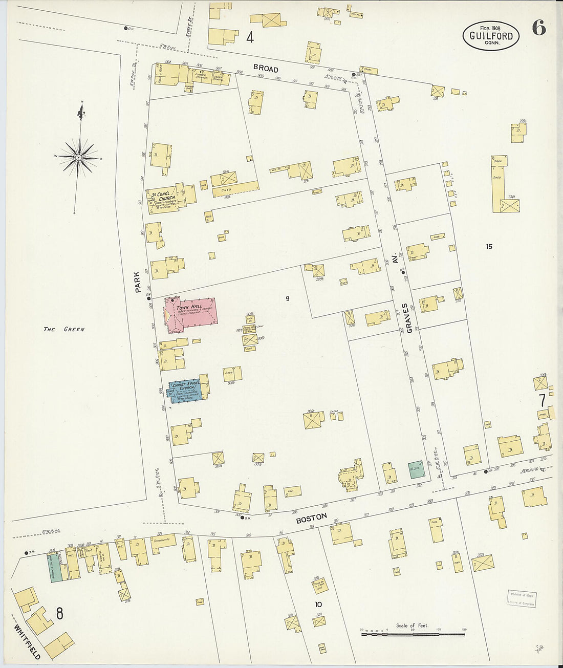 This old map of Guilford, New Haven County, Connecticut was created by Sanborn Map Company in 1908