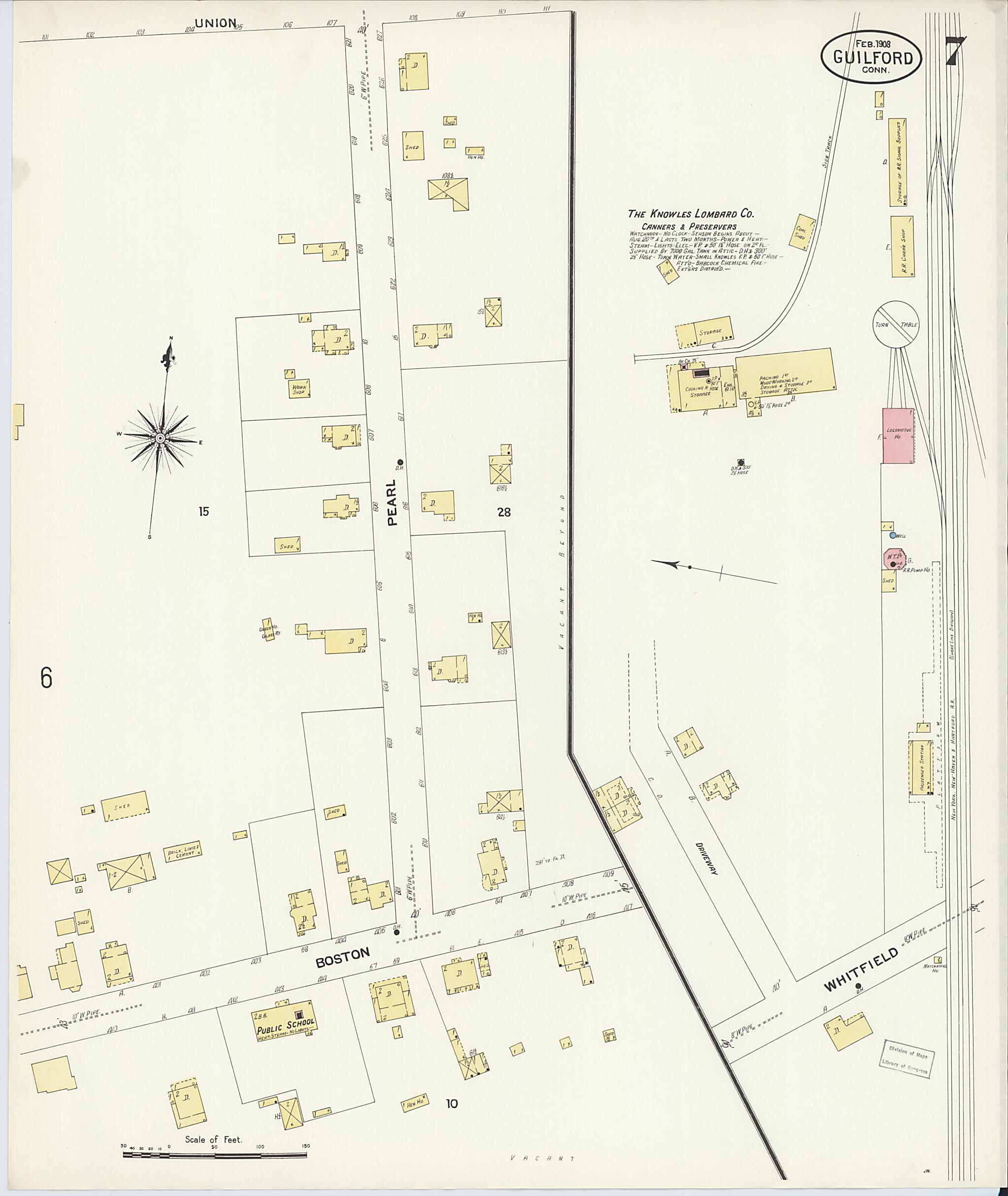 This old map of Guilford, New Haven County, Connecticut was created by Sanborn Map Company in 1908