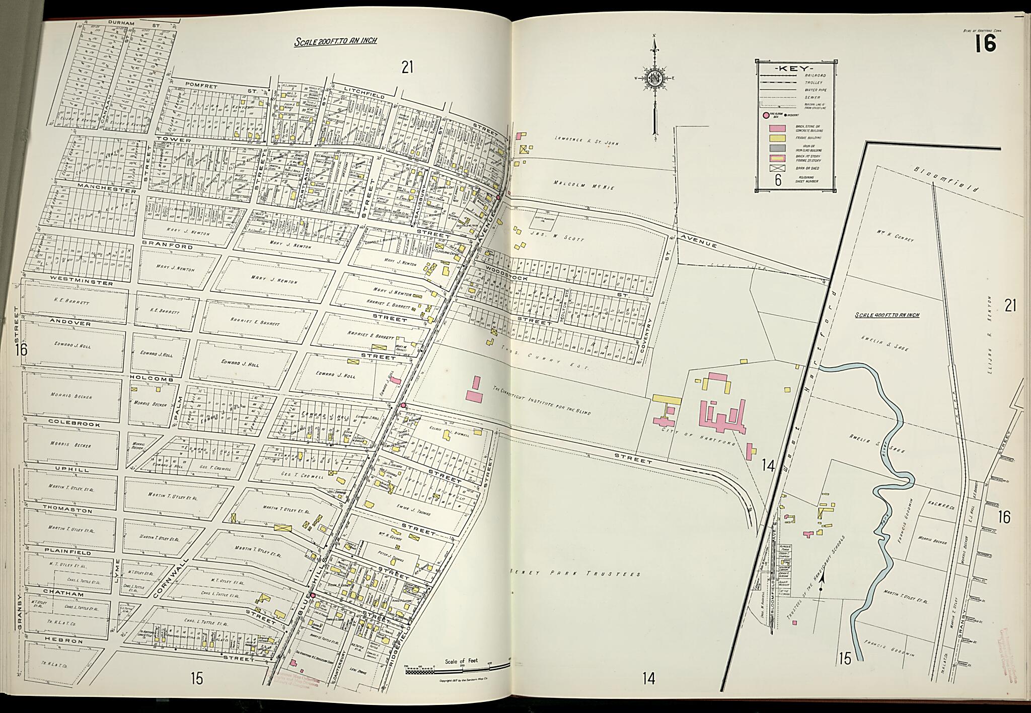 Hartford, Hartford County, Connecticut 1917 (Sheet 20) by Relic Map Company