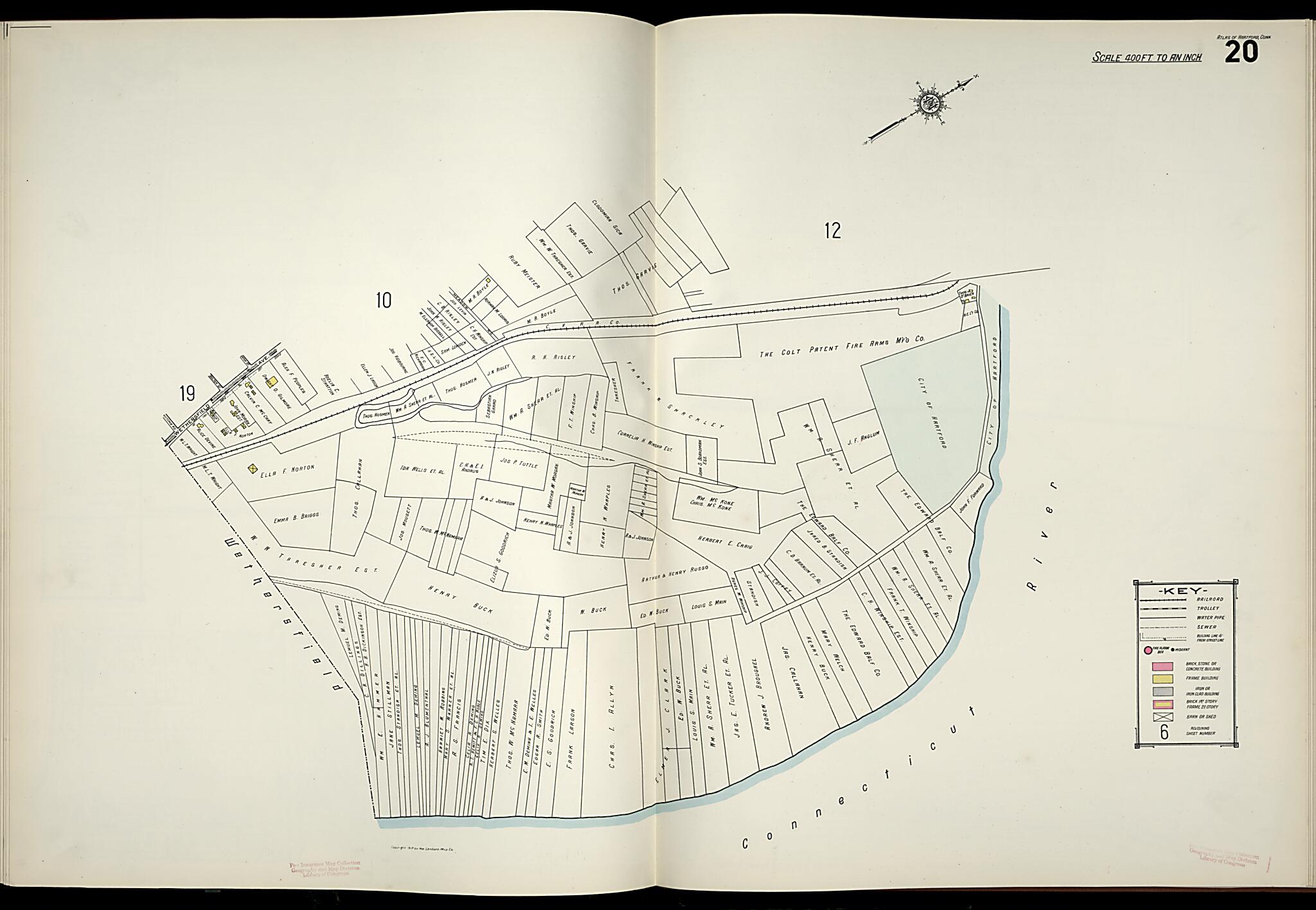 Hartford, Hartford County, Connecticut 1917 (Sheet 24) by Relic Map Company