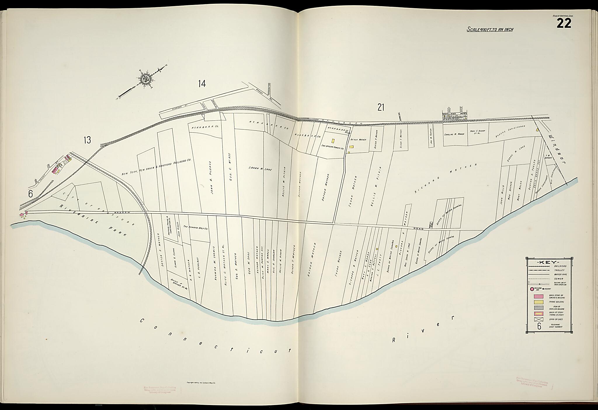 Hartford, Hartford County, Connecticut 1917 (Sheet 26) by Relic Map Company